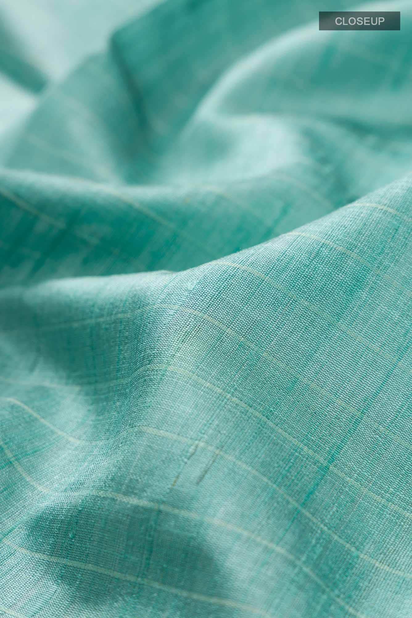 Aurora Ember-Light Green Bhagalpuri Tussar Silk Saree
