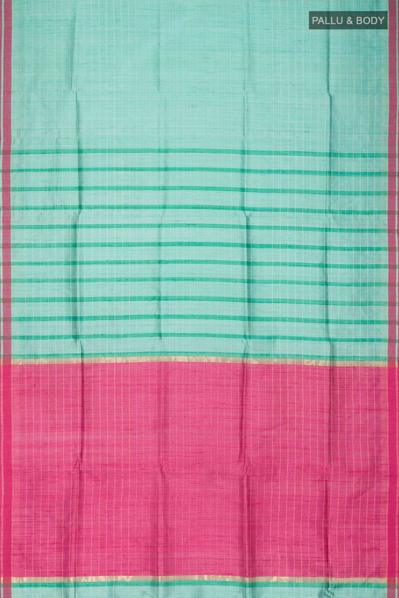 Aurora Ember-Light Green Bhagalpuri Tussar Silk Saree