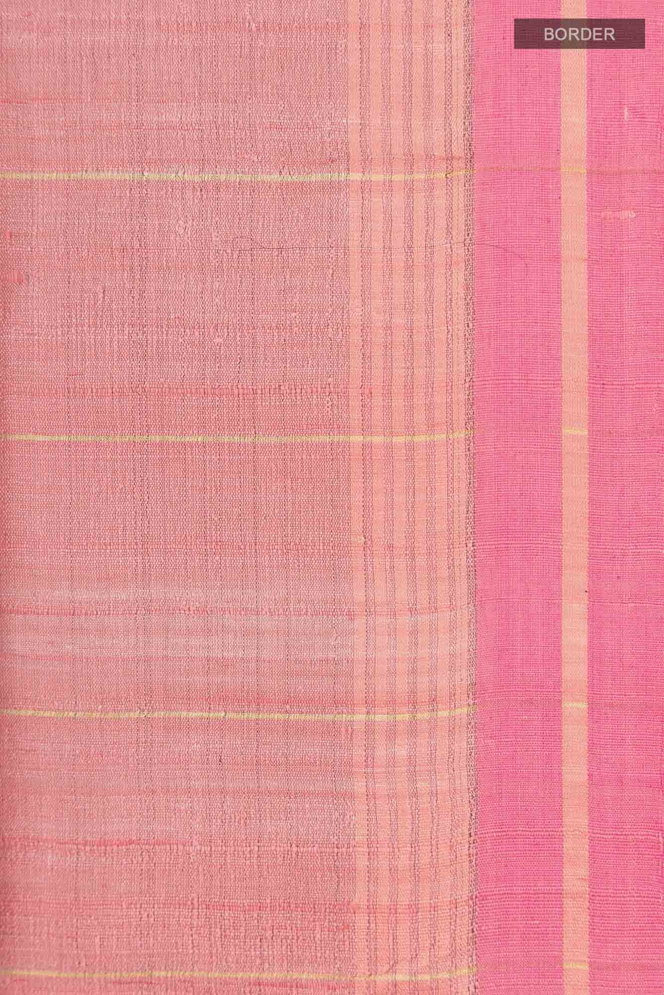 Rosette Whimsy-Peach Bhagalpuri Tussar Silk Saree
