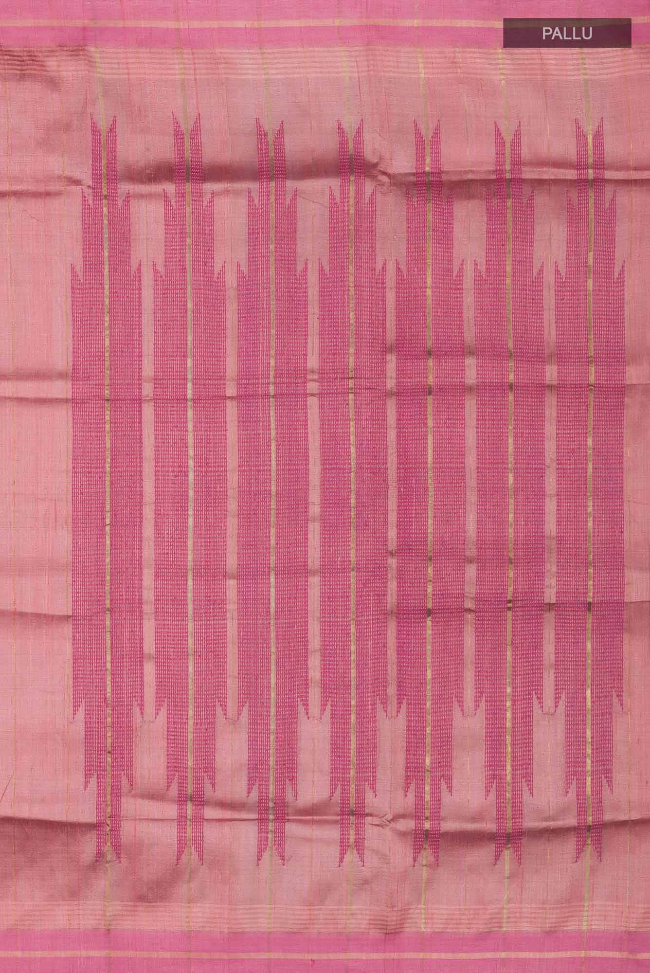 Rosette Whimsy-Peach Bhagalpuri Tussar Silk Saree