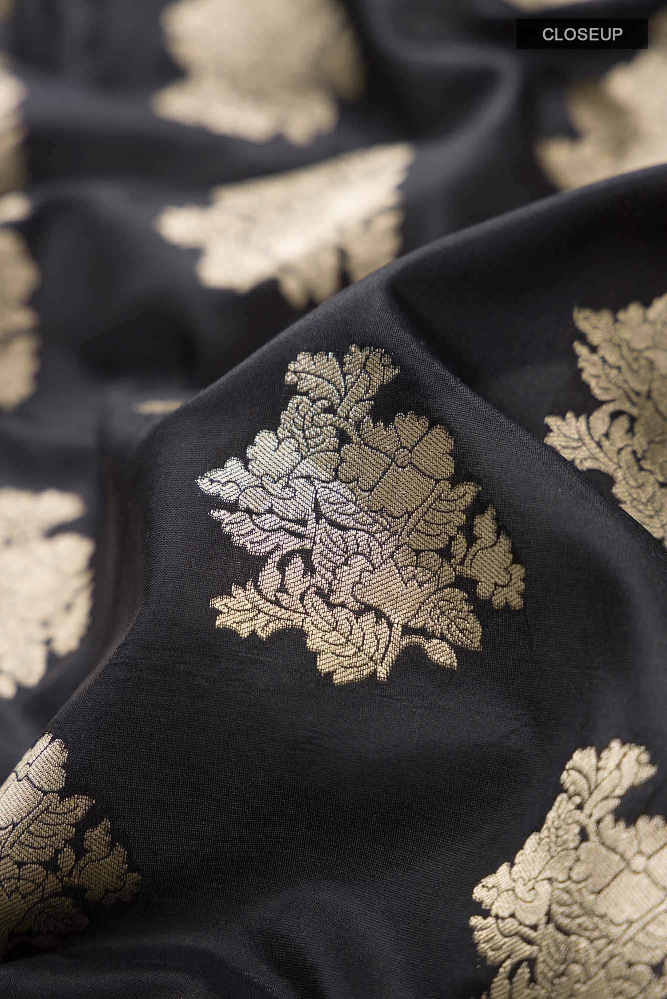 Chameli Chic-Black Banarasi Silk Saree