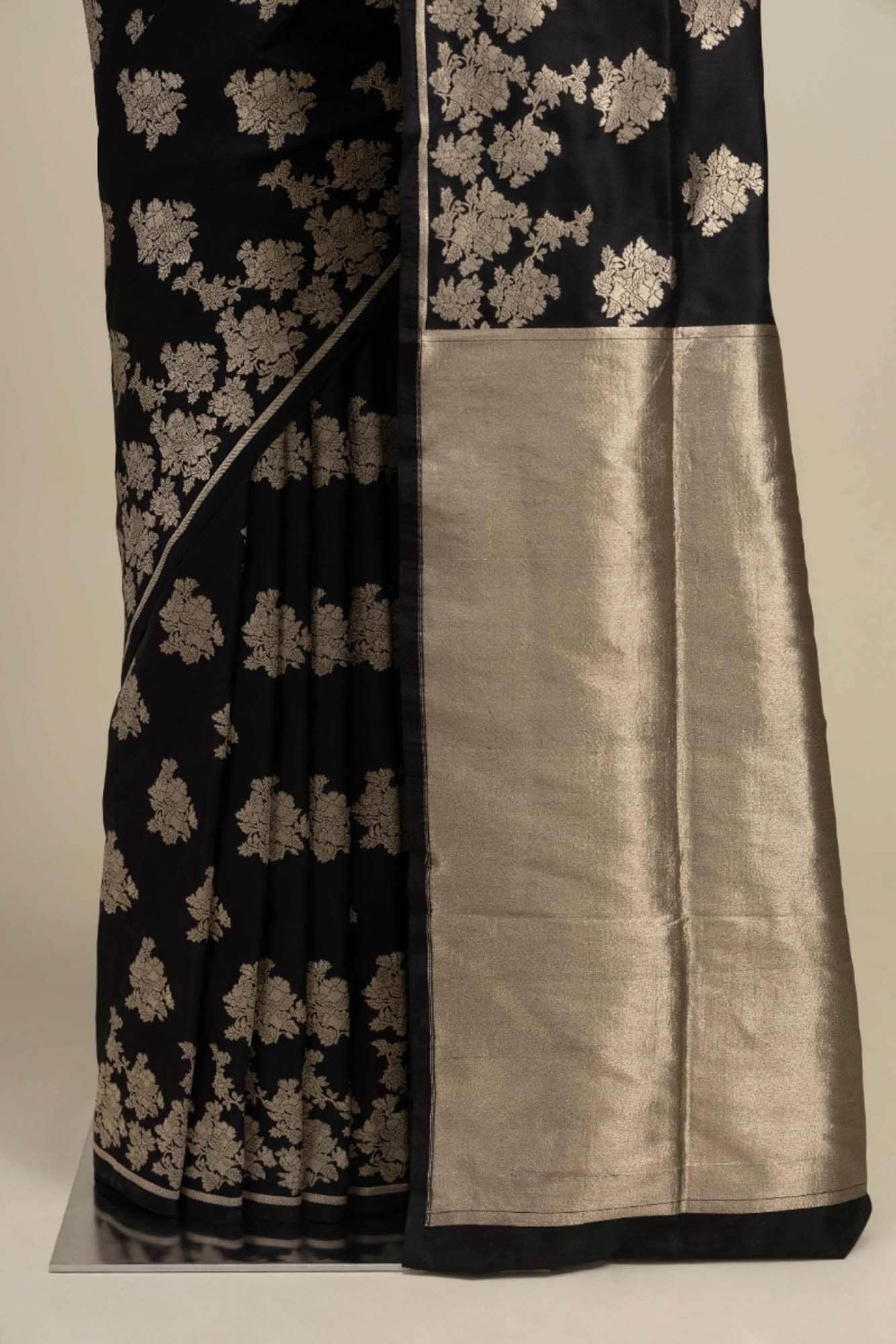 Chameli Chic-Black Banarasi Silk Saree