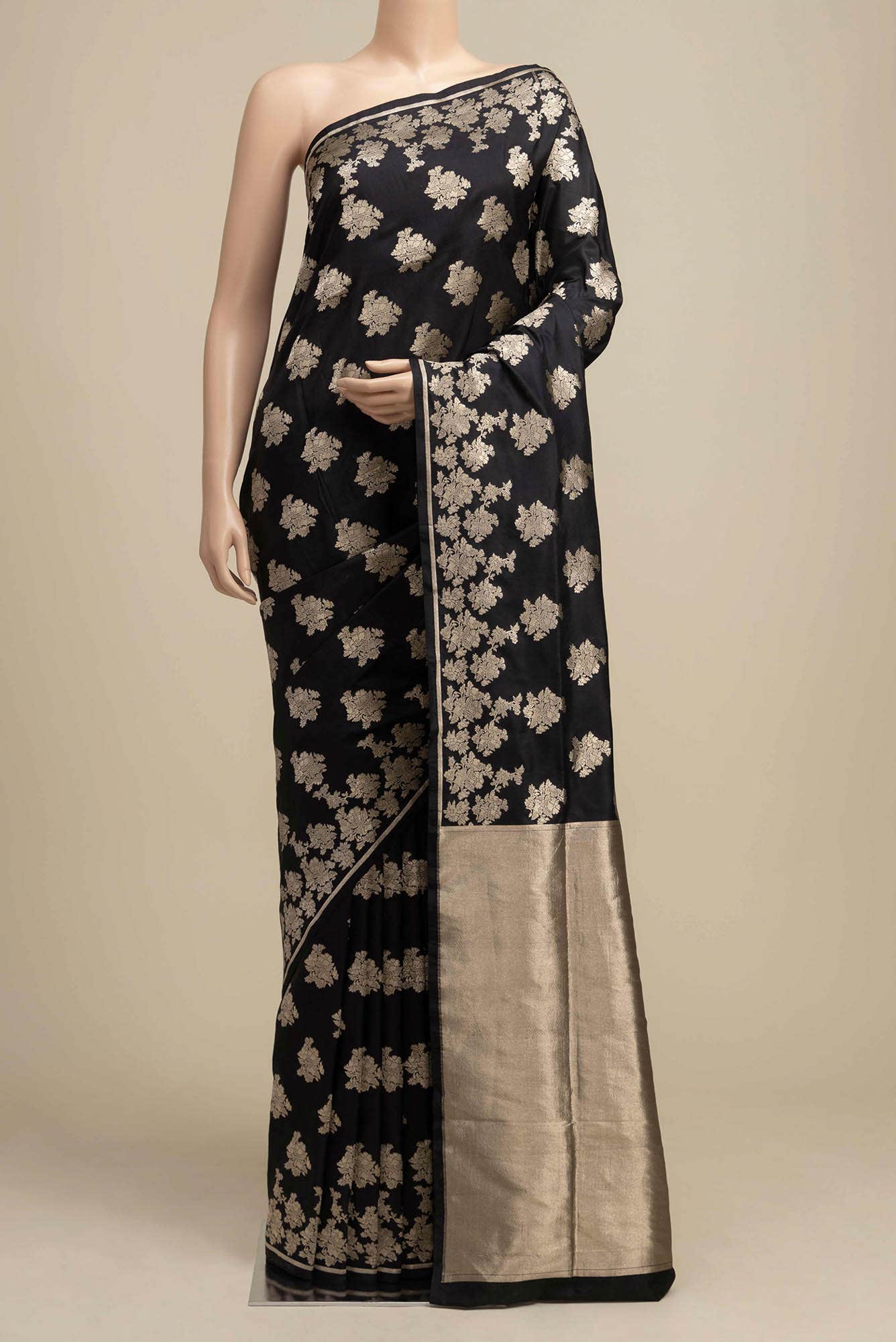 Chameli Chic-Black Banarasi Silk Saree