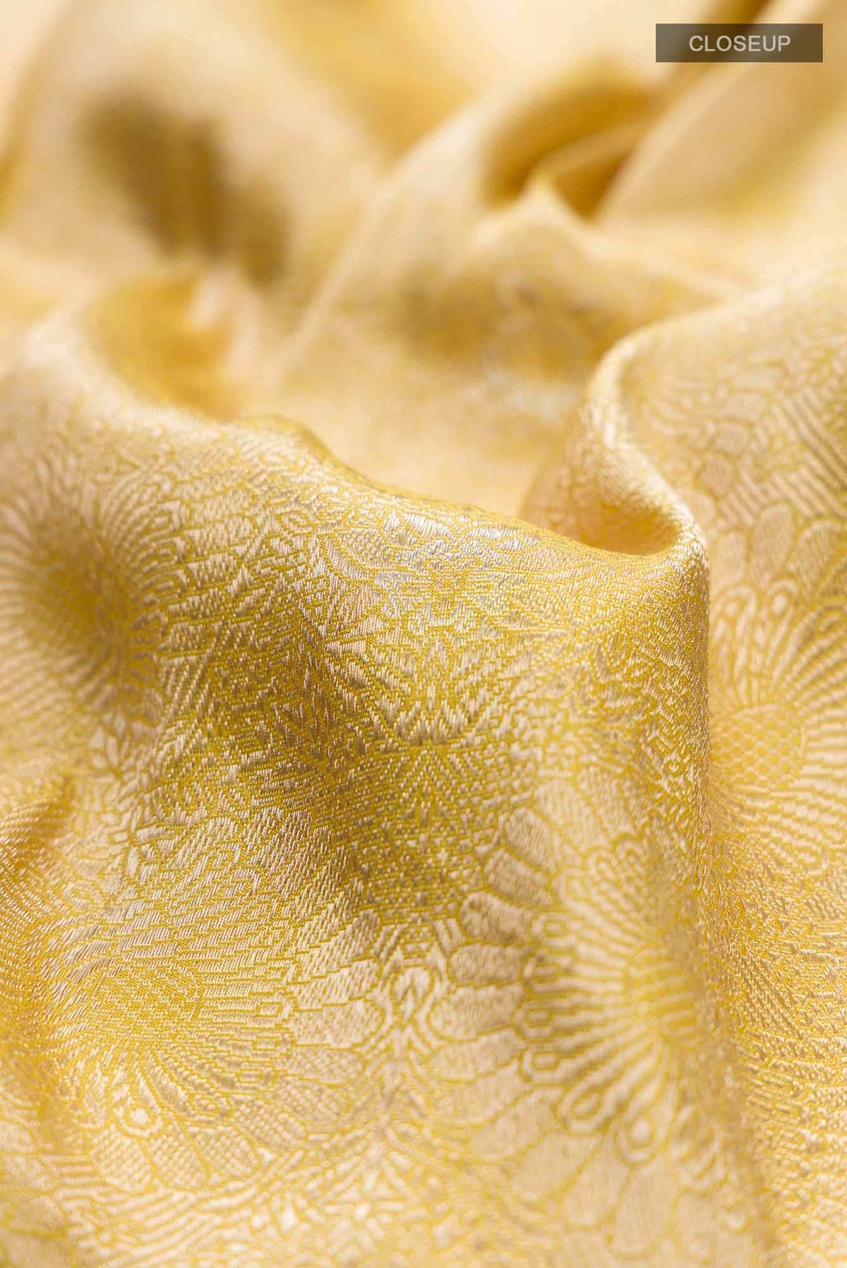 Mor-Yellow Banarasi Silk Saree