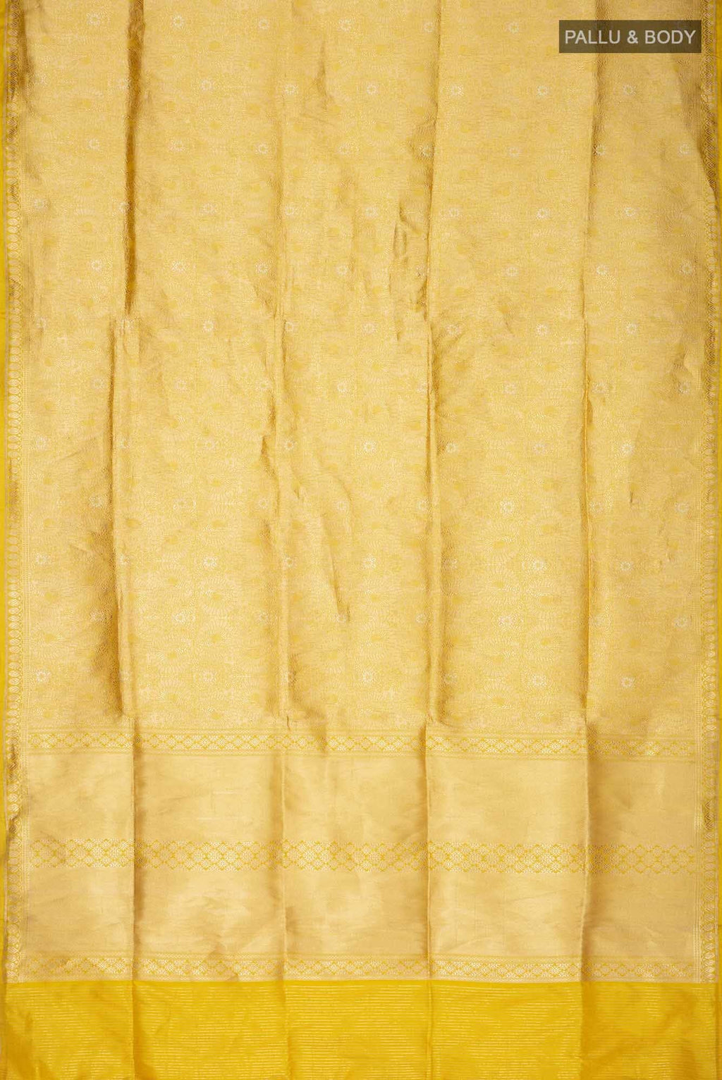 Mor-Yellow Banarasi Silk Saree