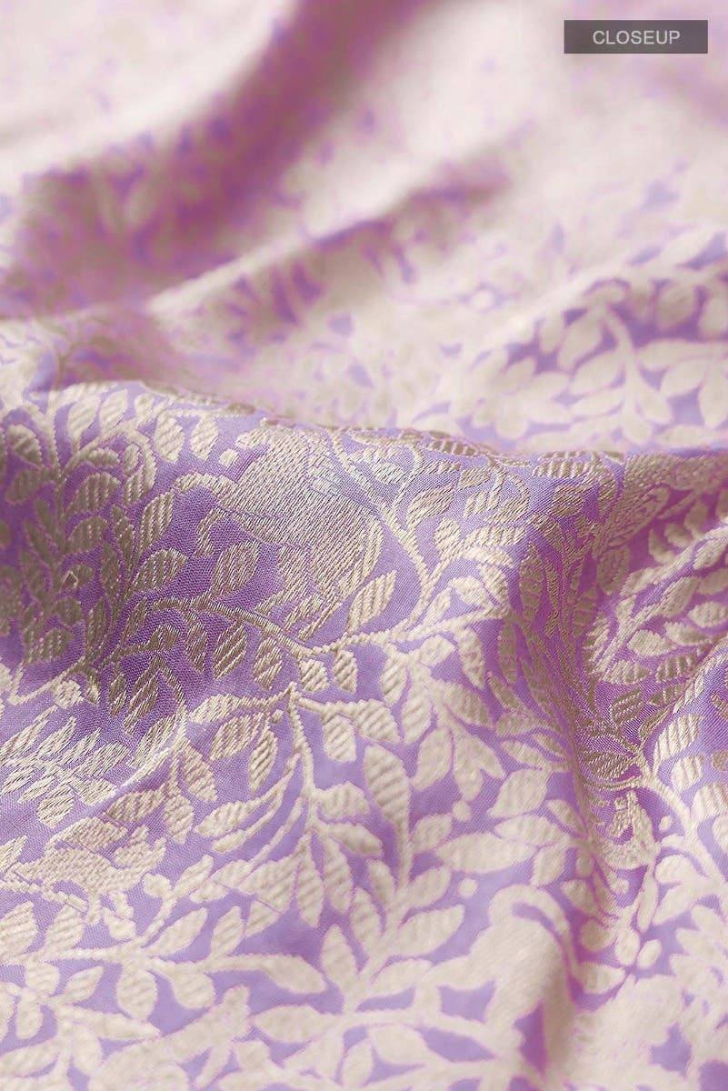 Mogli's World-Lavender Banarasi Silk Saree