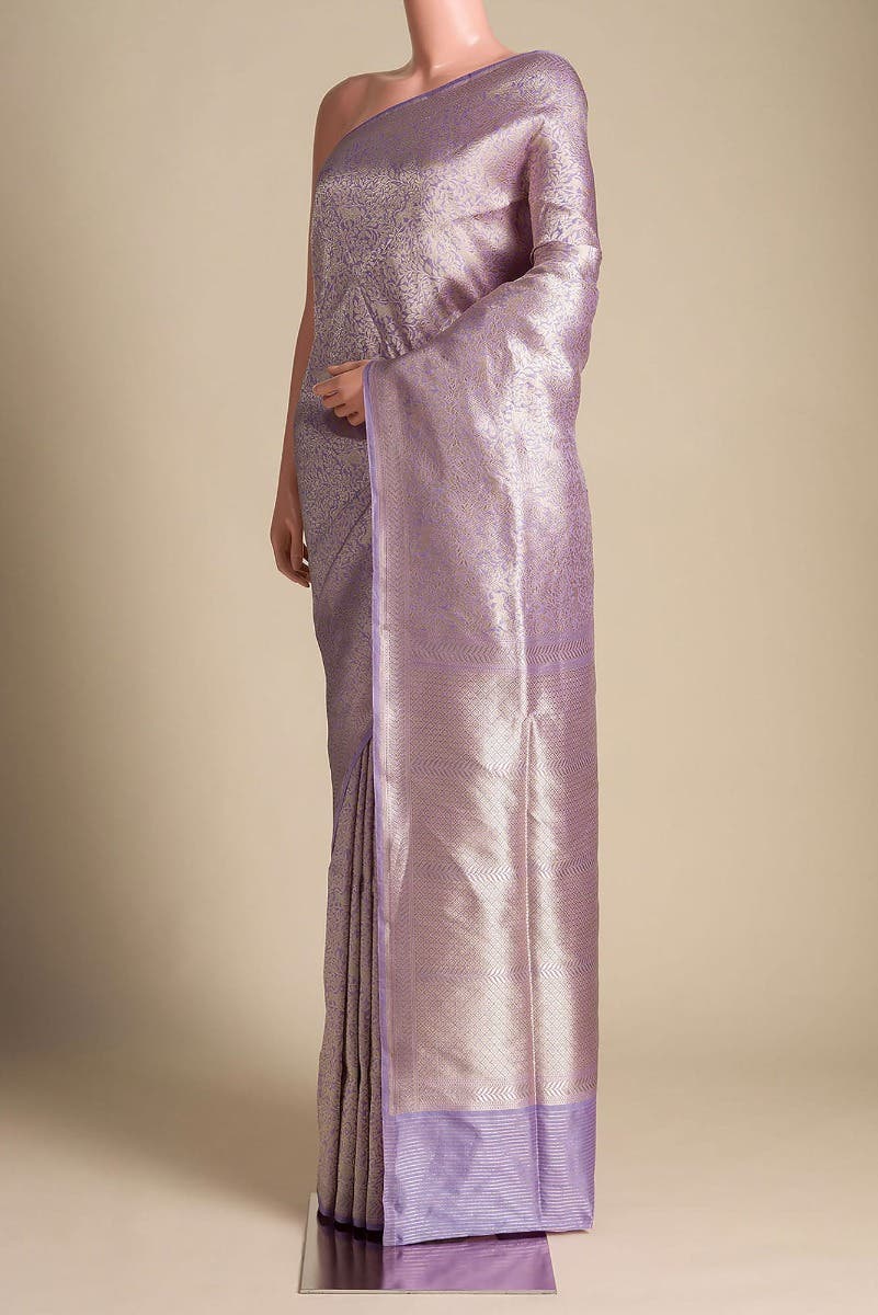 Mogli's World-Lavender Banarasi Silk Saree