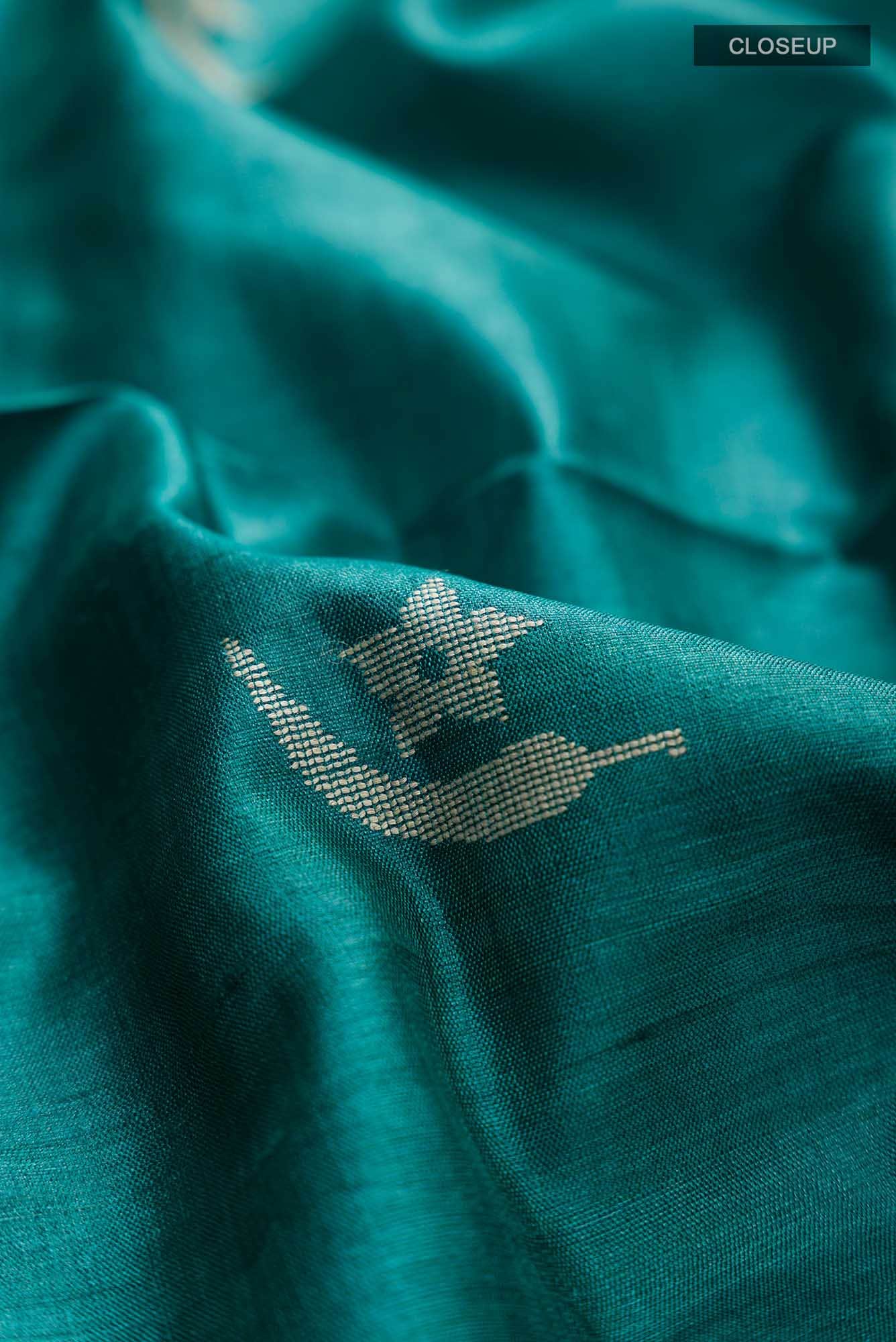 Chili Lily-Green Tussar Silk Saree