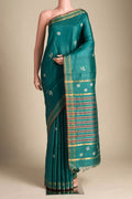 Chili Lily-Green Tussar Silk Saree