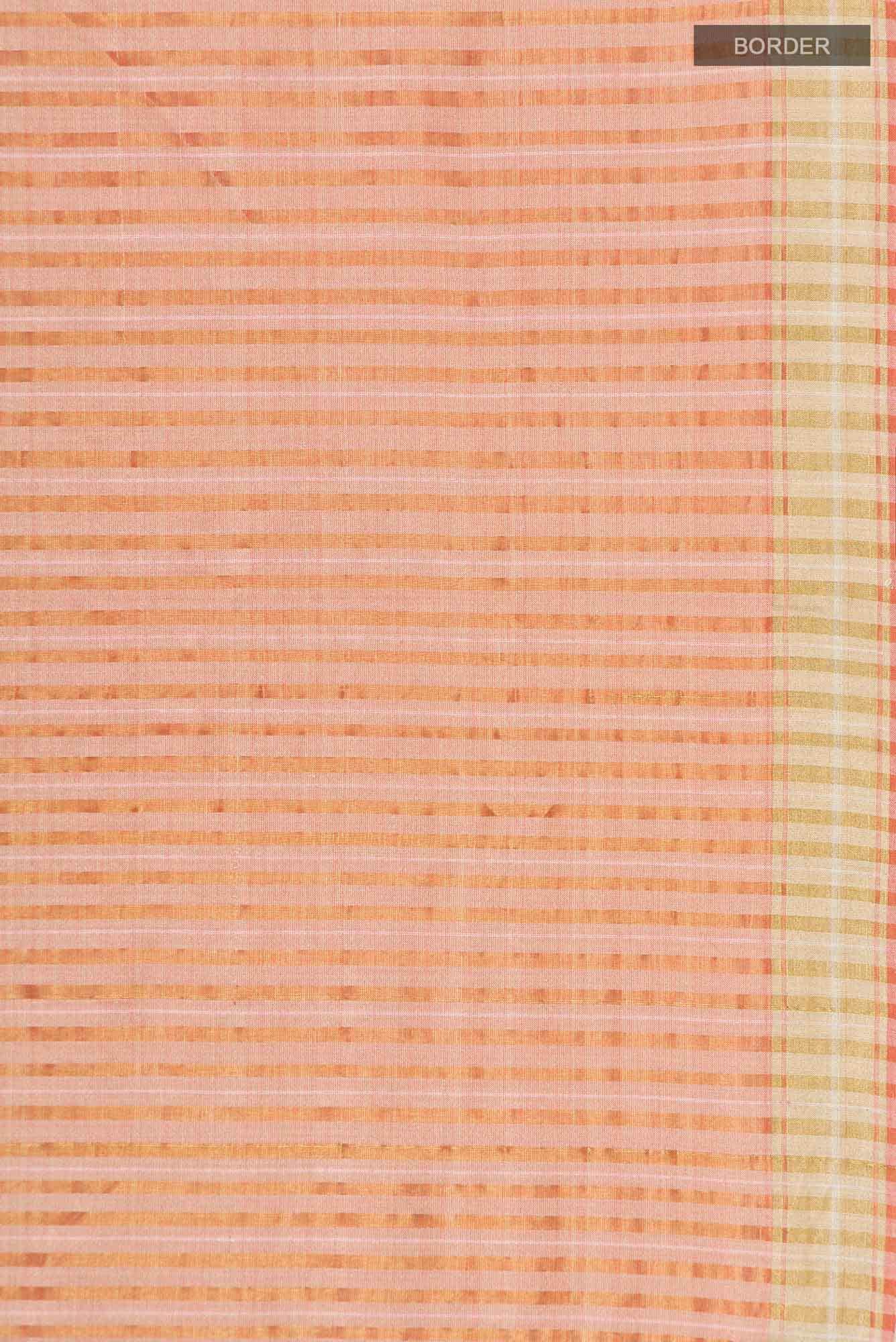 Prowl and Prance-Peach Tussar Silk Saree