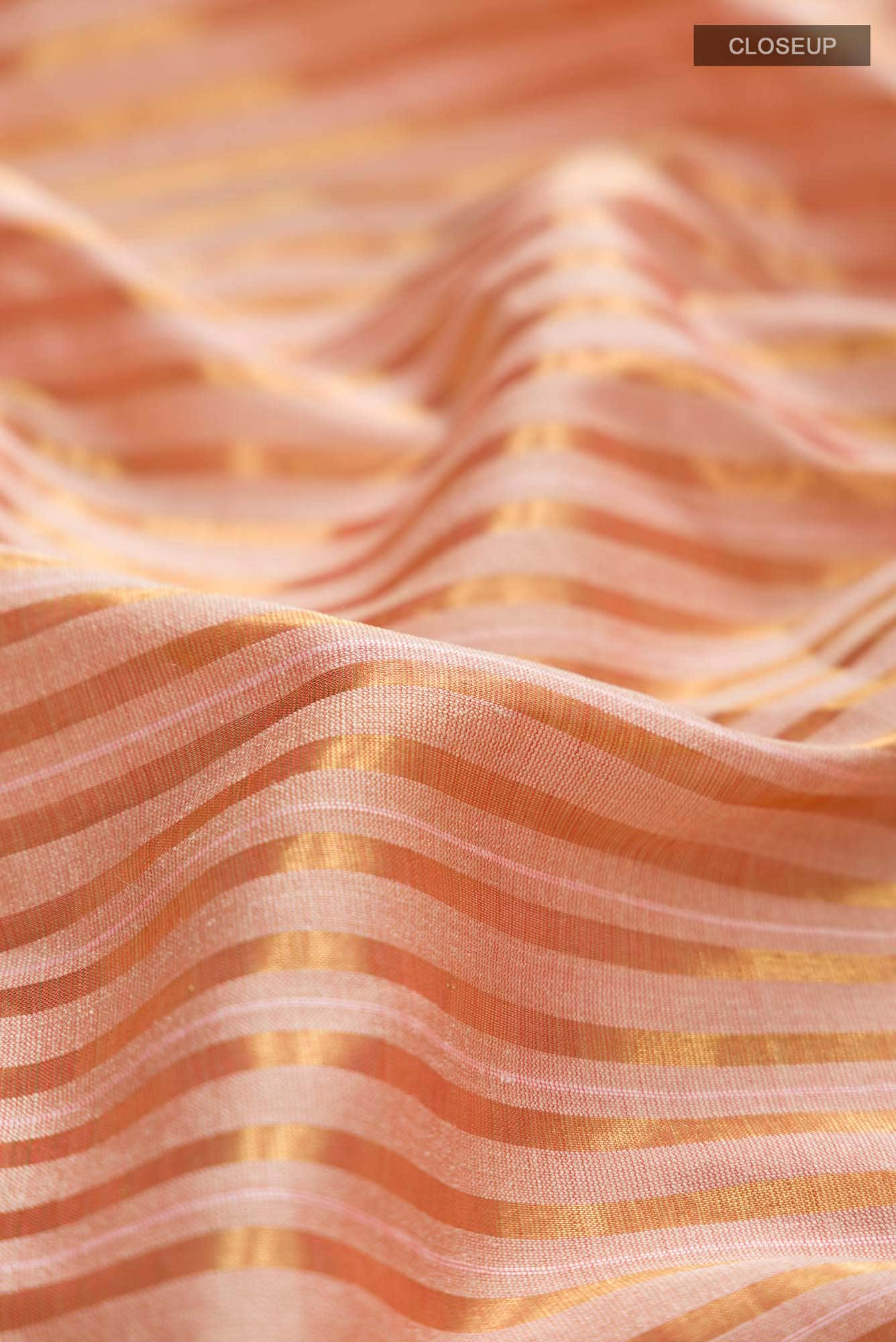Prowl and Prance-Peach Tussar Silk Saree