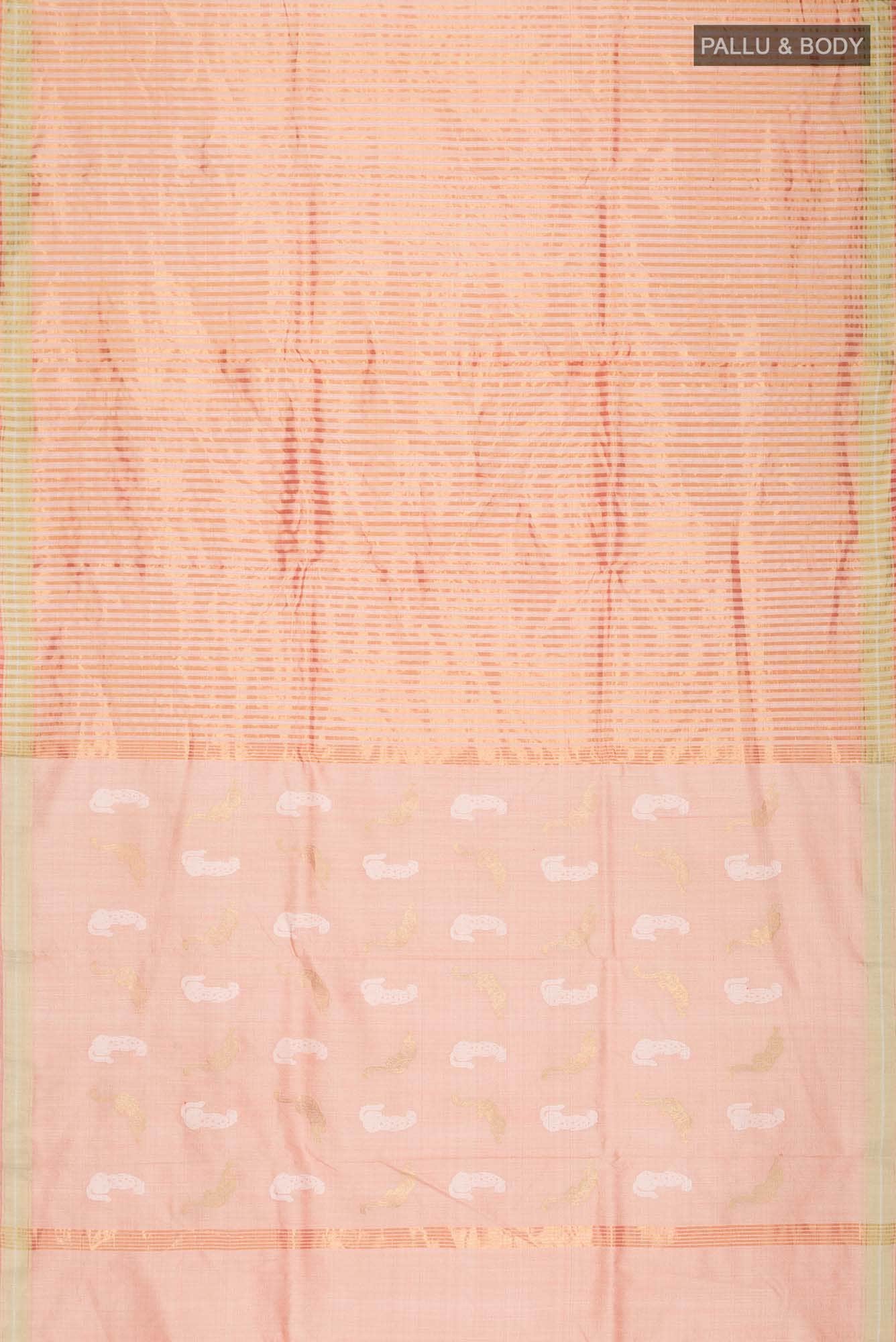 Prowl and Prance-Peach Tussar Silk Saree