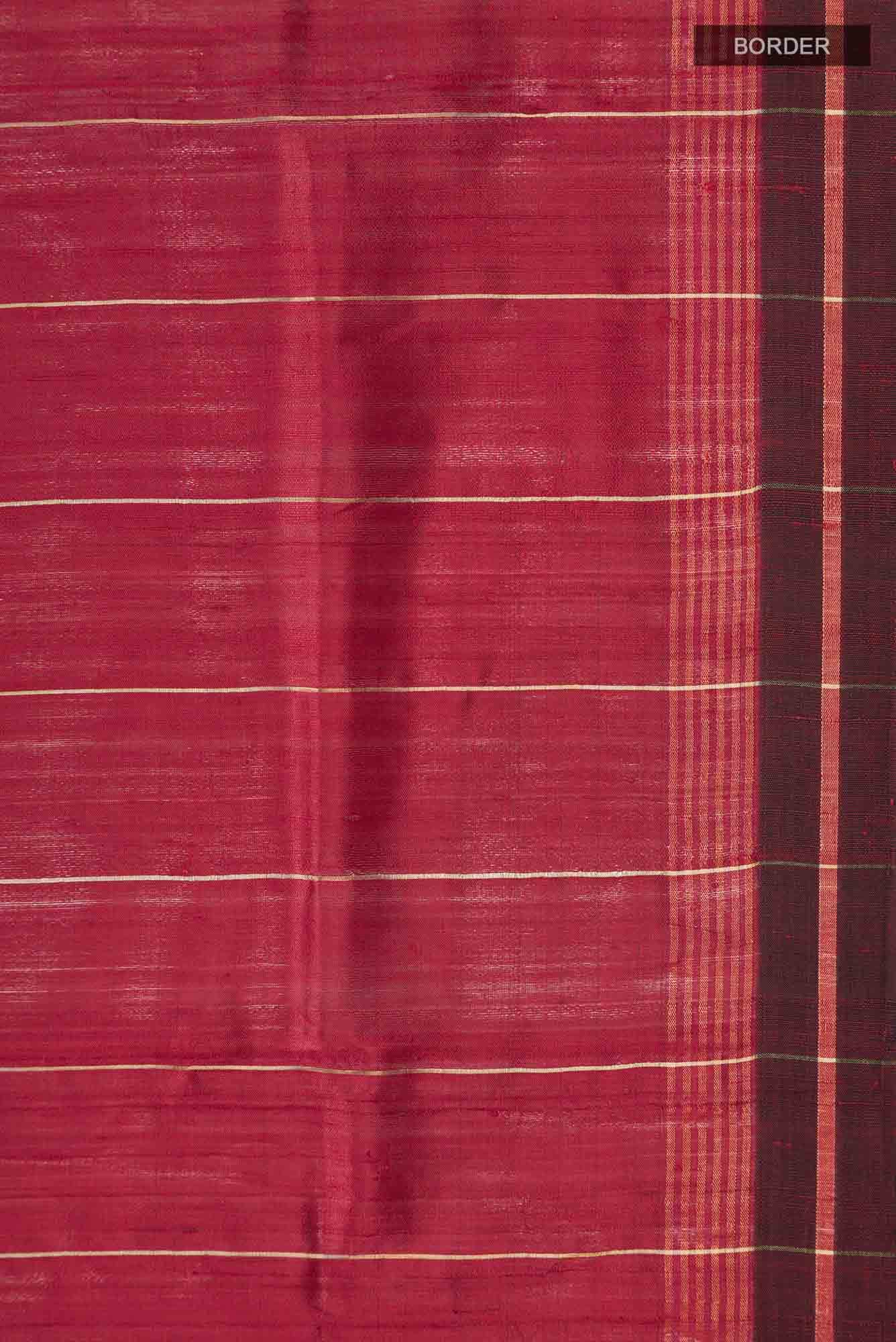 Crimson Night-Maroon Tussar Silk Saree