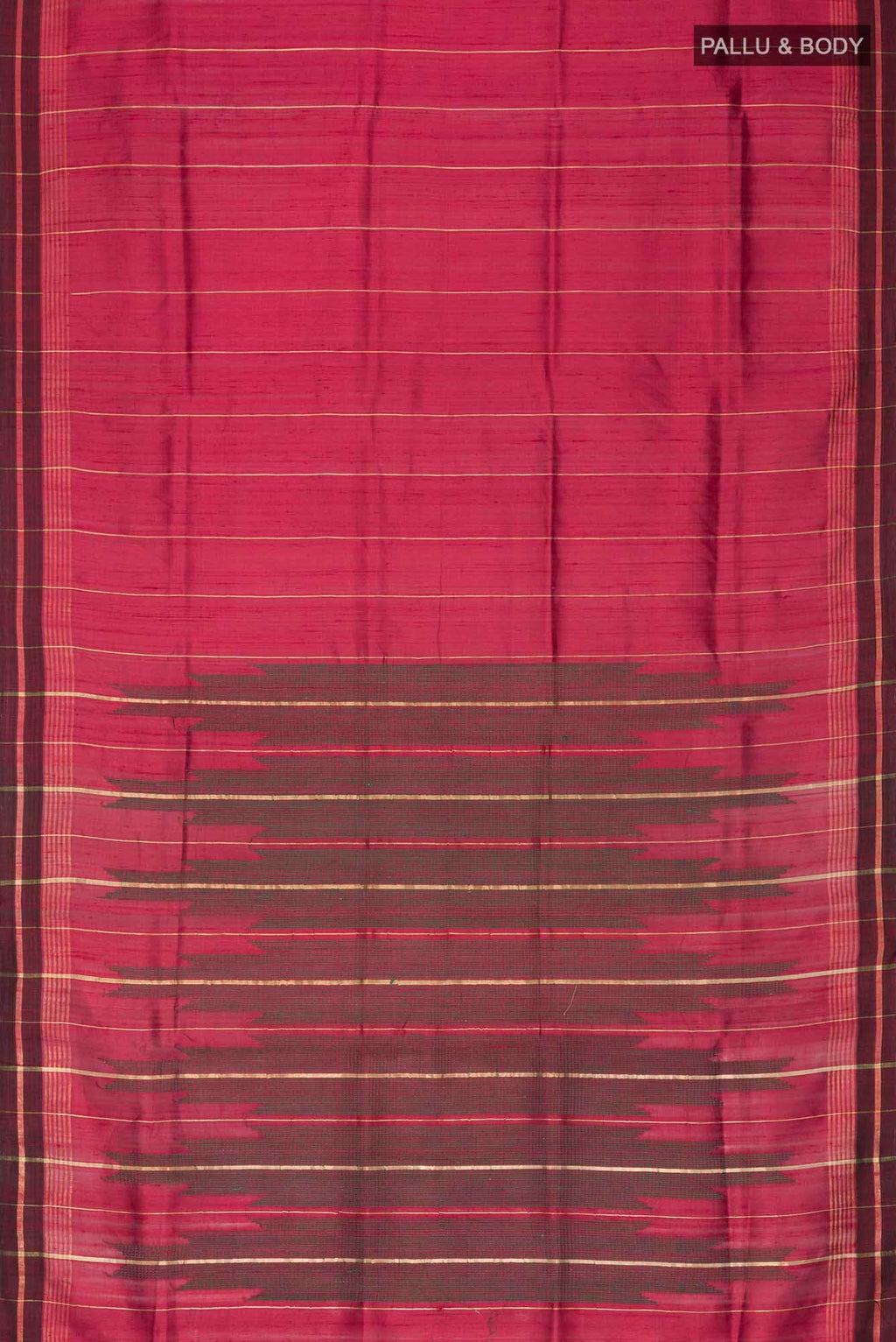 Crimson Night-Maroon Tussar Silk Saree