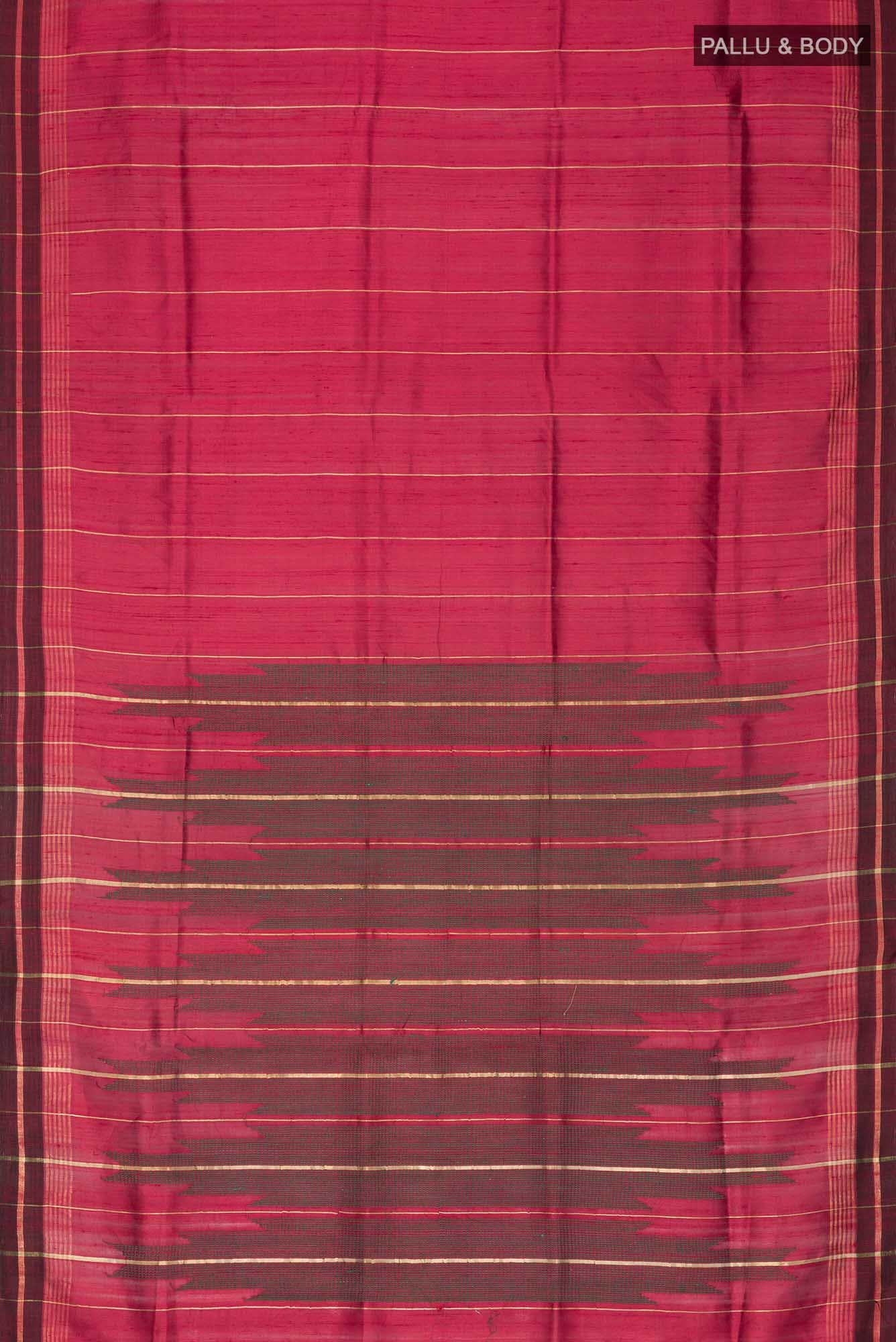 Crimson Night-Maroon Tussar Silk Saree