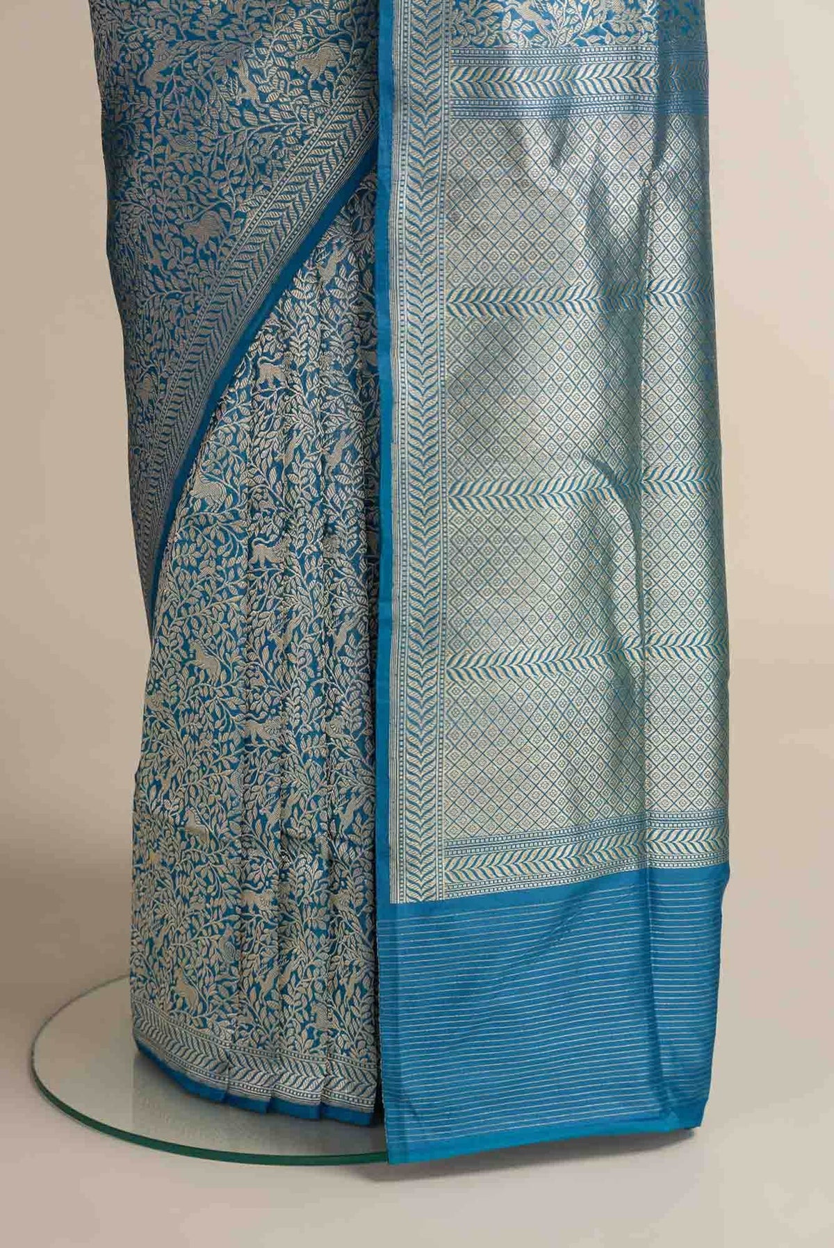 Mogli's World-Blue Banarasi Silk Saree