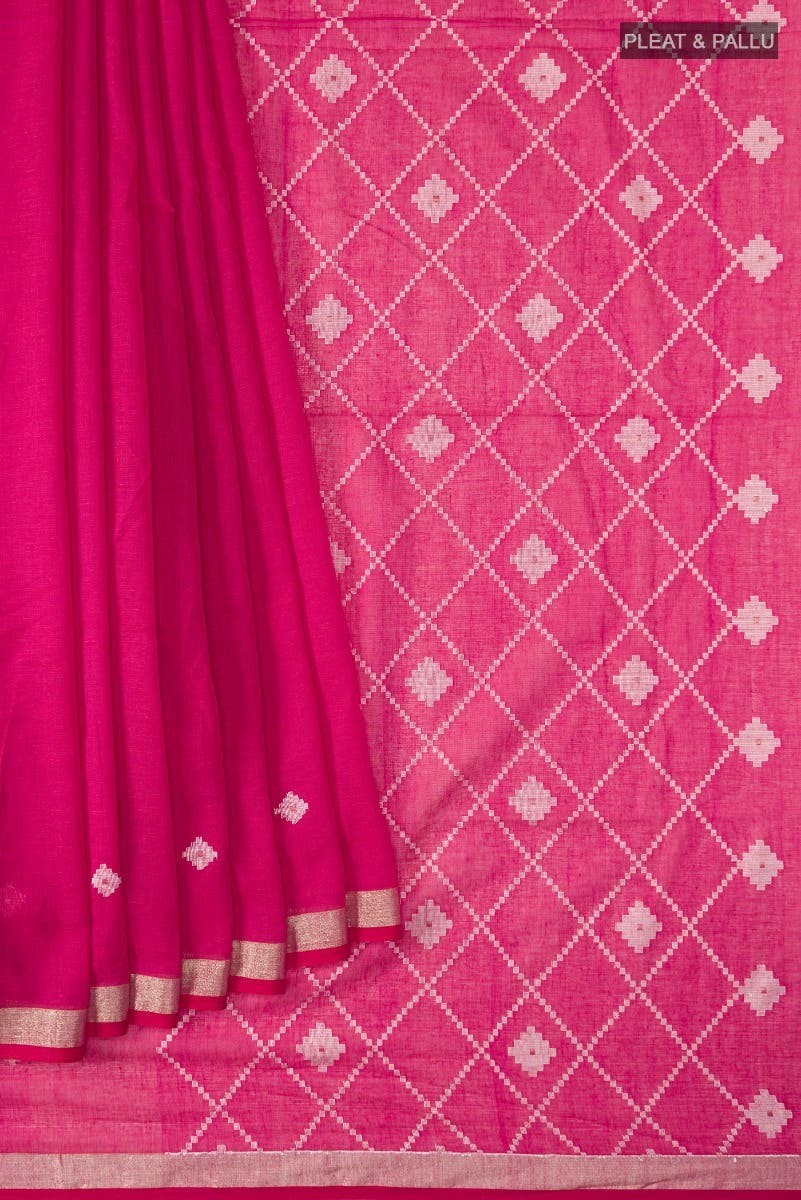 Suchitra-Dark Pink Bengal Cotton Saree