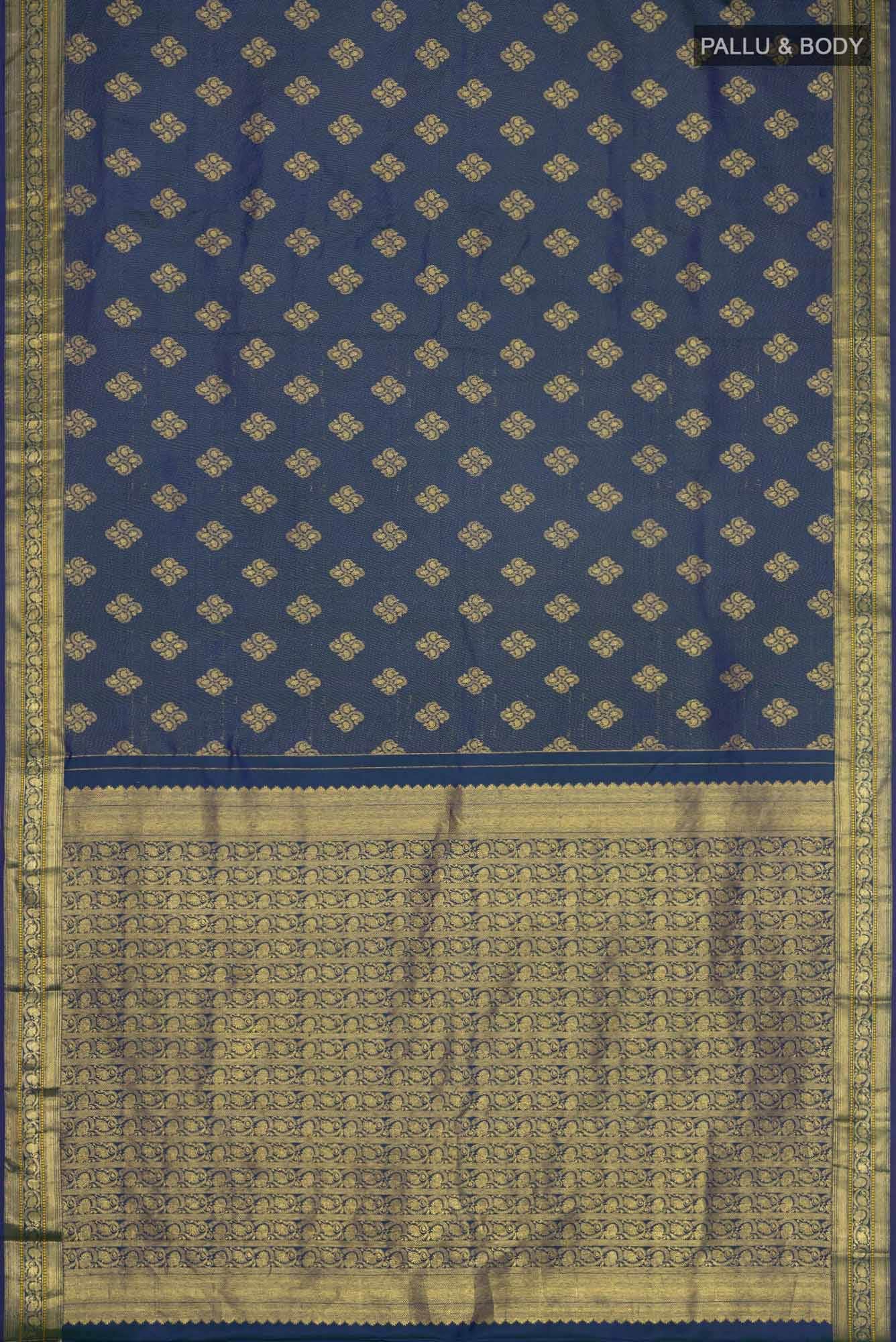 Thamarai-Blue Kanchipuram Silk Saree