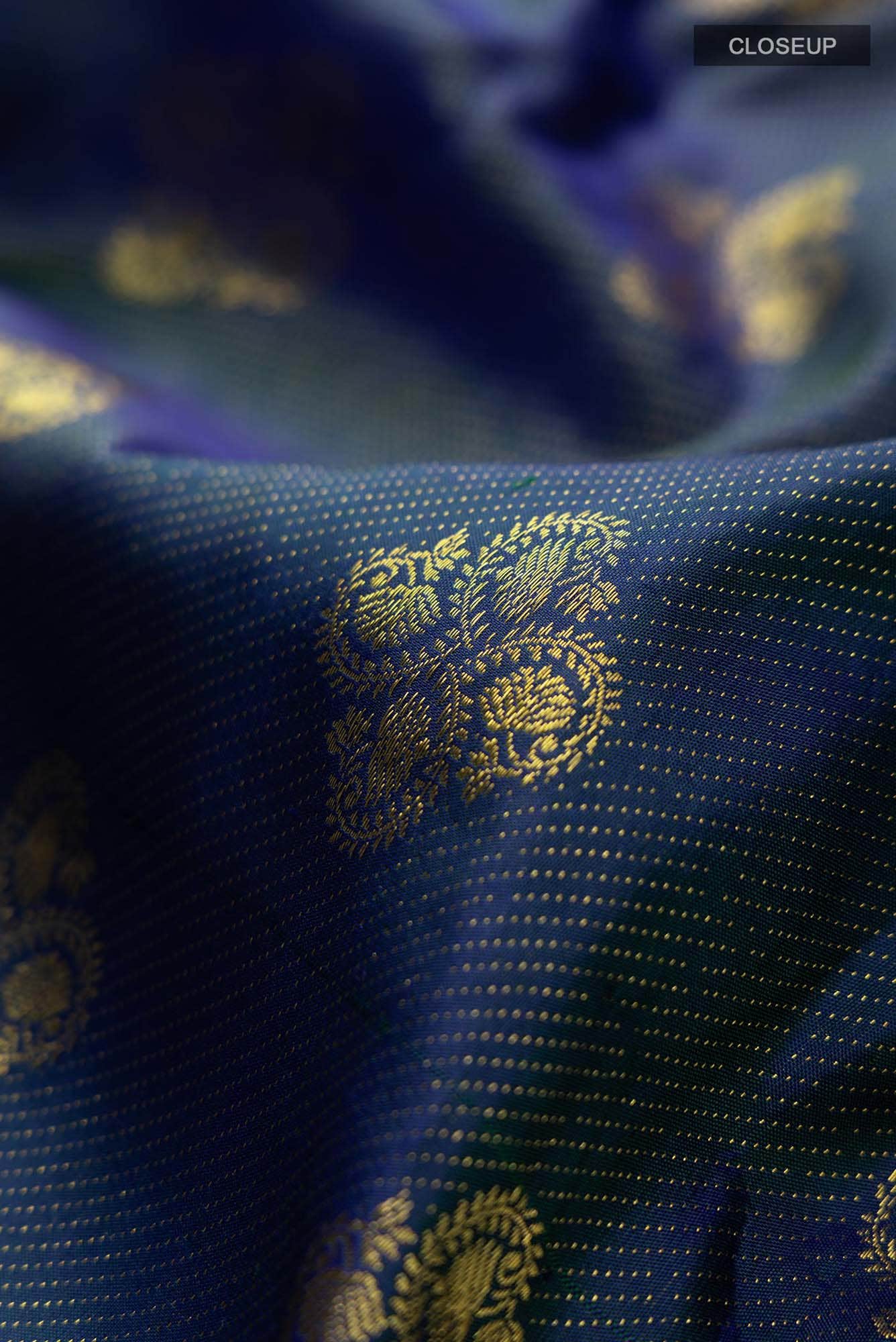 Thamarai-Blue Kanchipuram Silk Saree