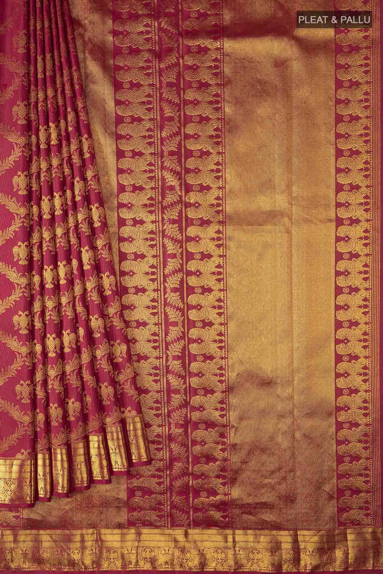 Veeravali-Maroon Kanchipuram Silk Saree