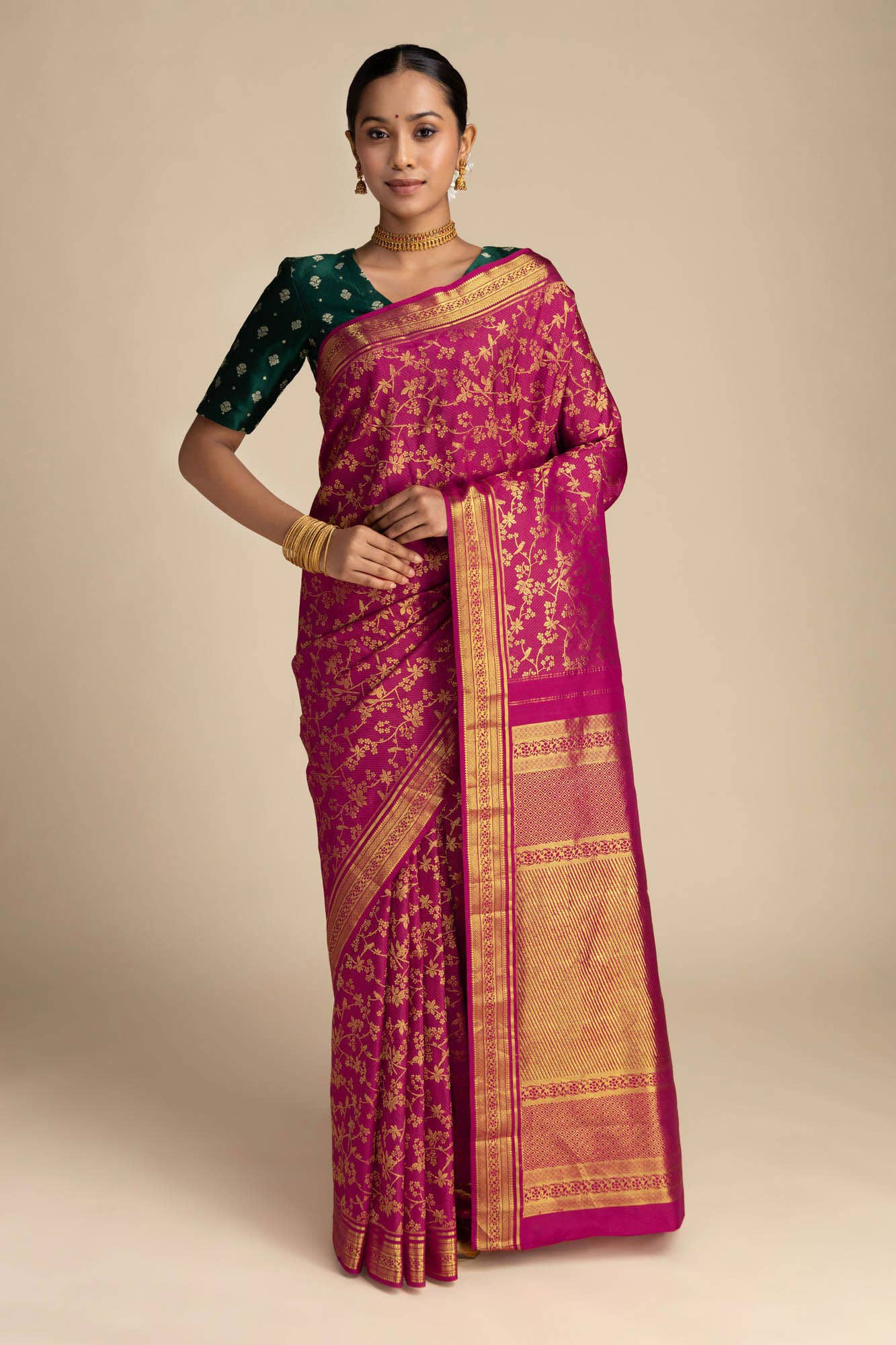 Vasanthika-Ruby Red Kanchipuram Silk Saree