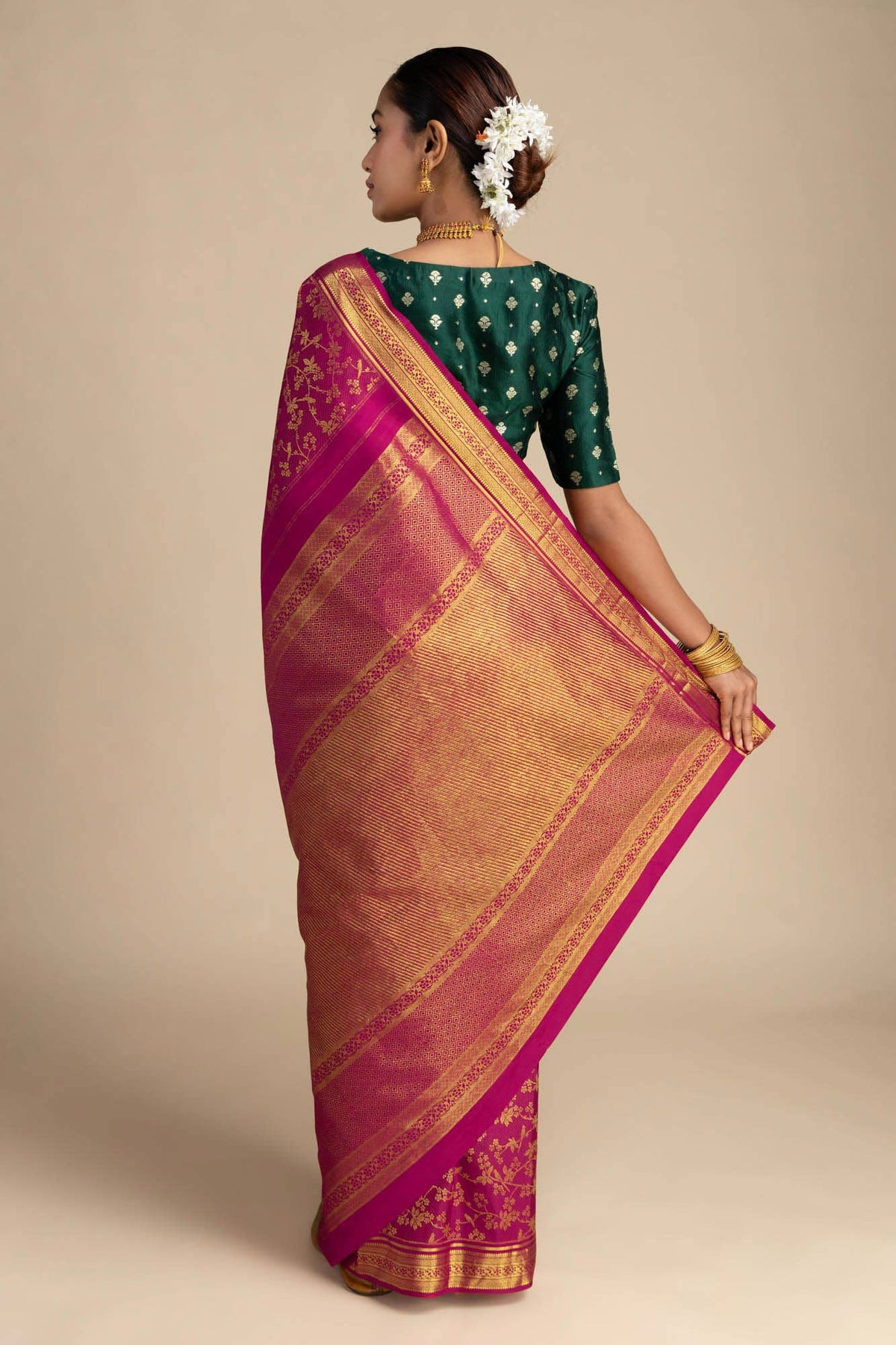 Vasanthika-Ruby Red Kanchipuram Silk Saree