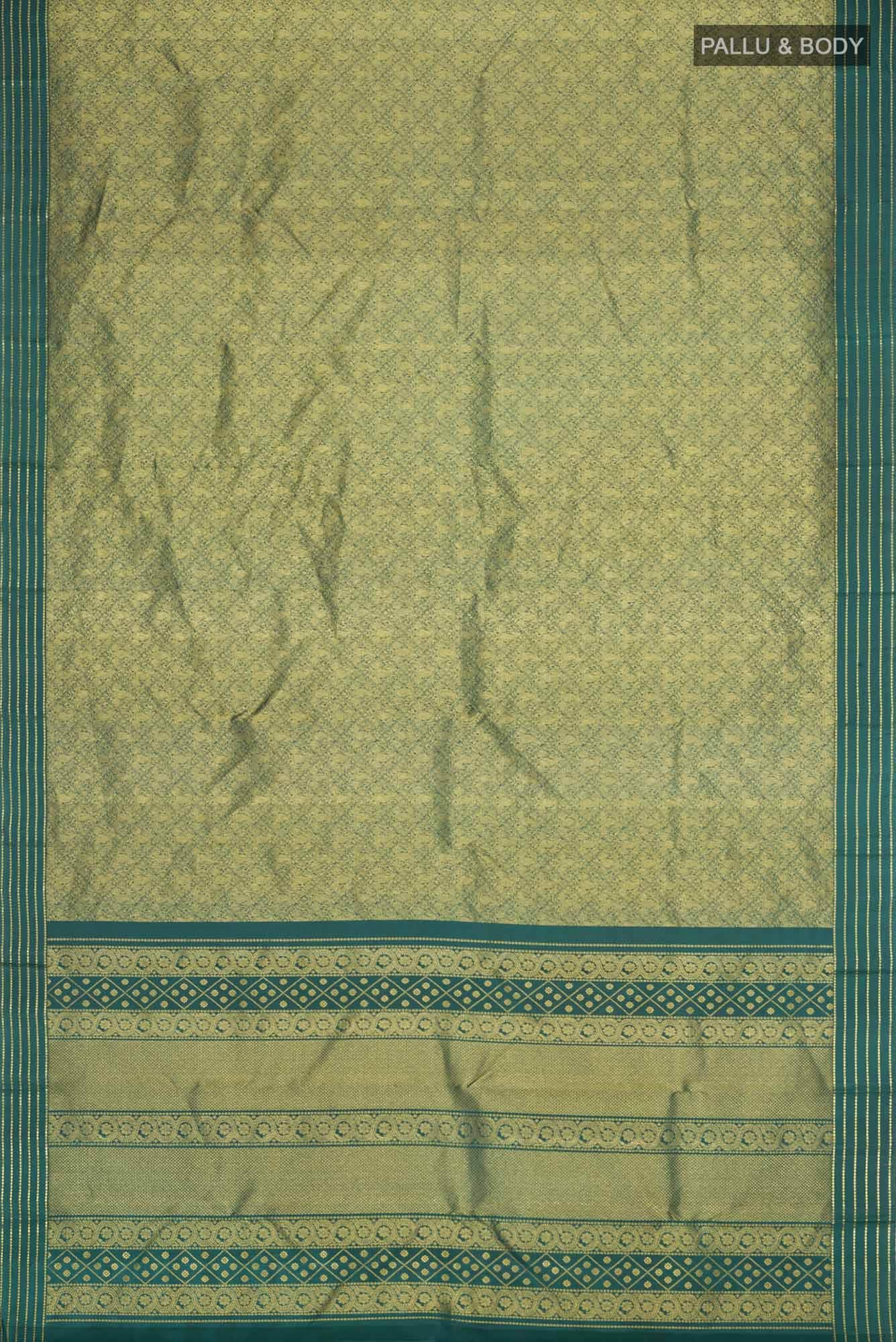 Maangai-Bottle Green Kanchipuram Silk Saree