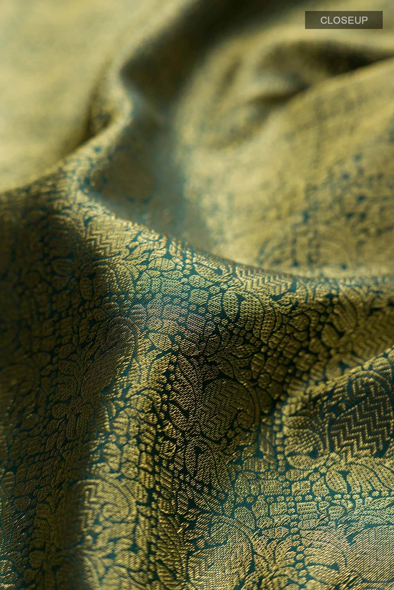 Maangai-Bottle Green Kanchipuram Silk Saree