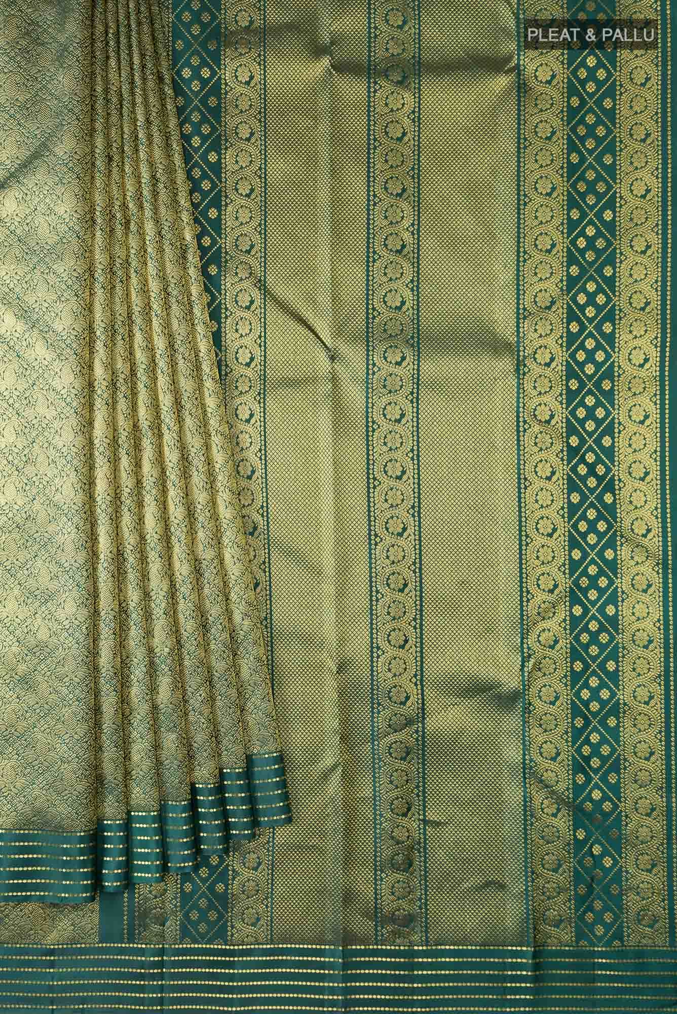 Maangai-Bottle Green Kanchipuram Silk Saree