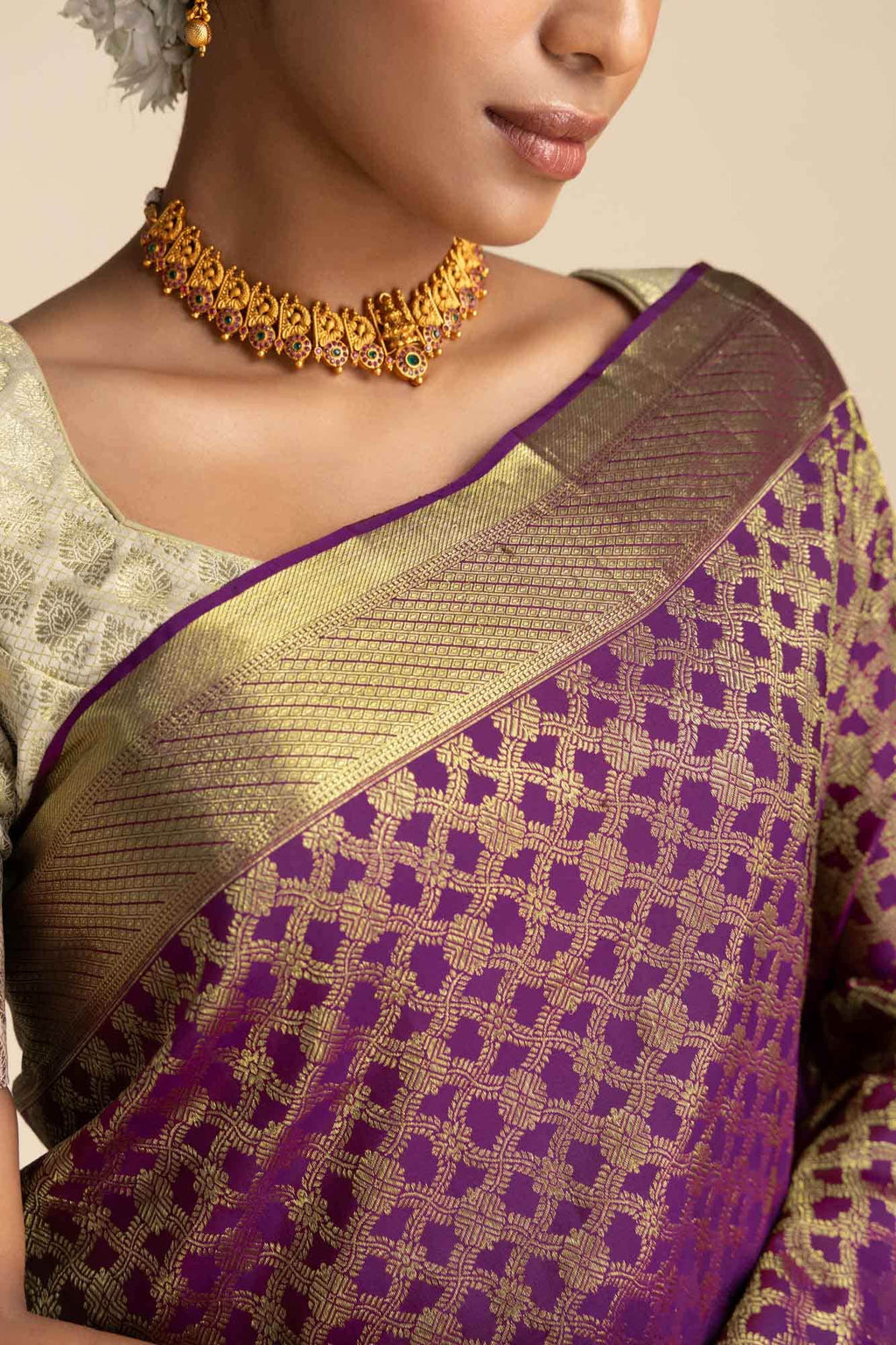 Rudrani-Purple Kanchipuram Silk Saree