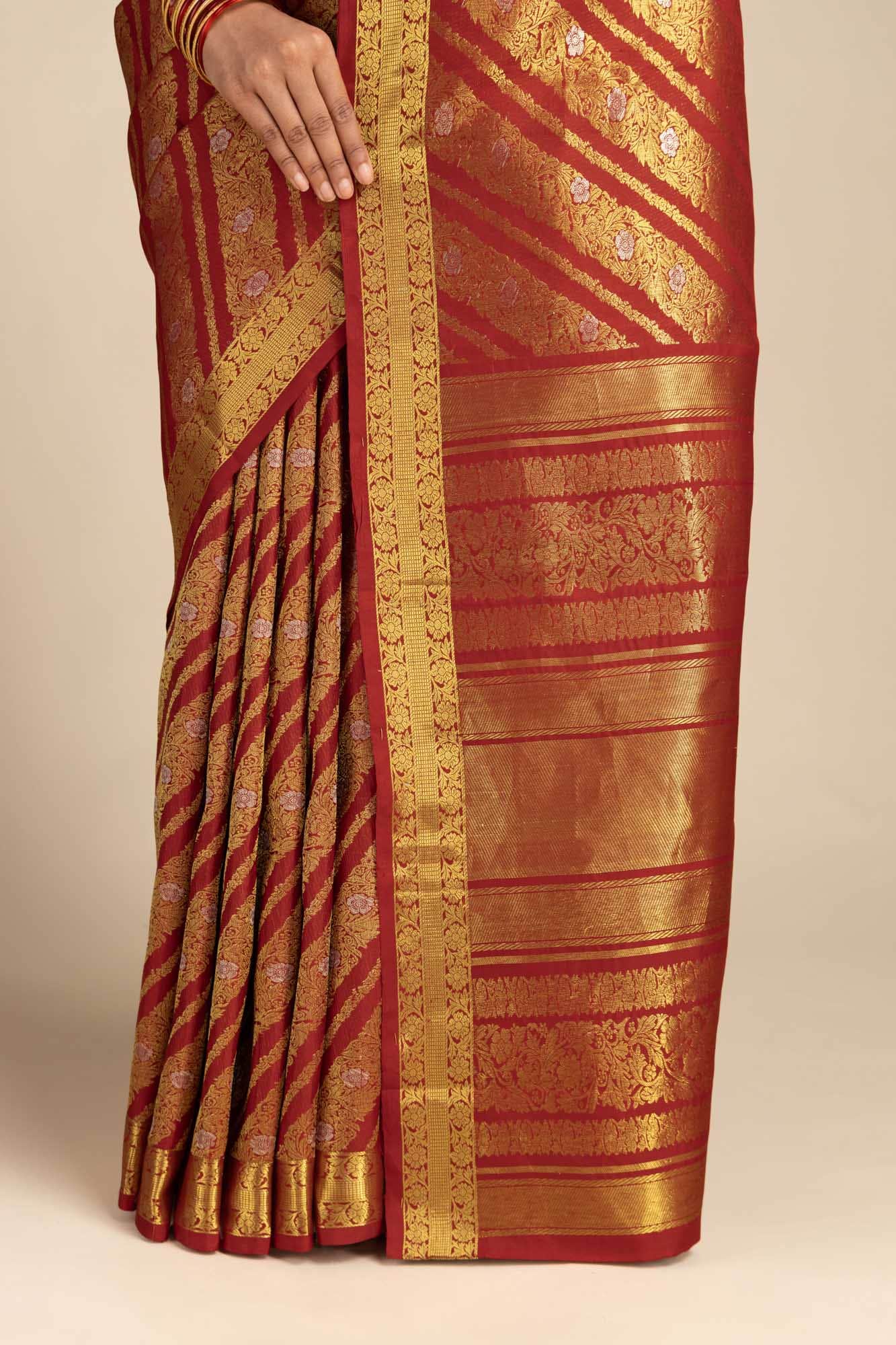 Rohini-Red Kanchipuram Silk Saree