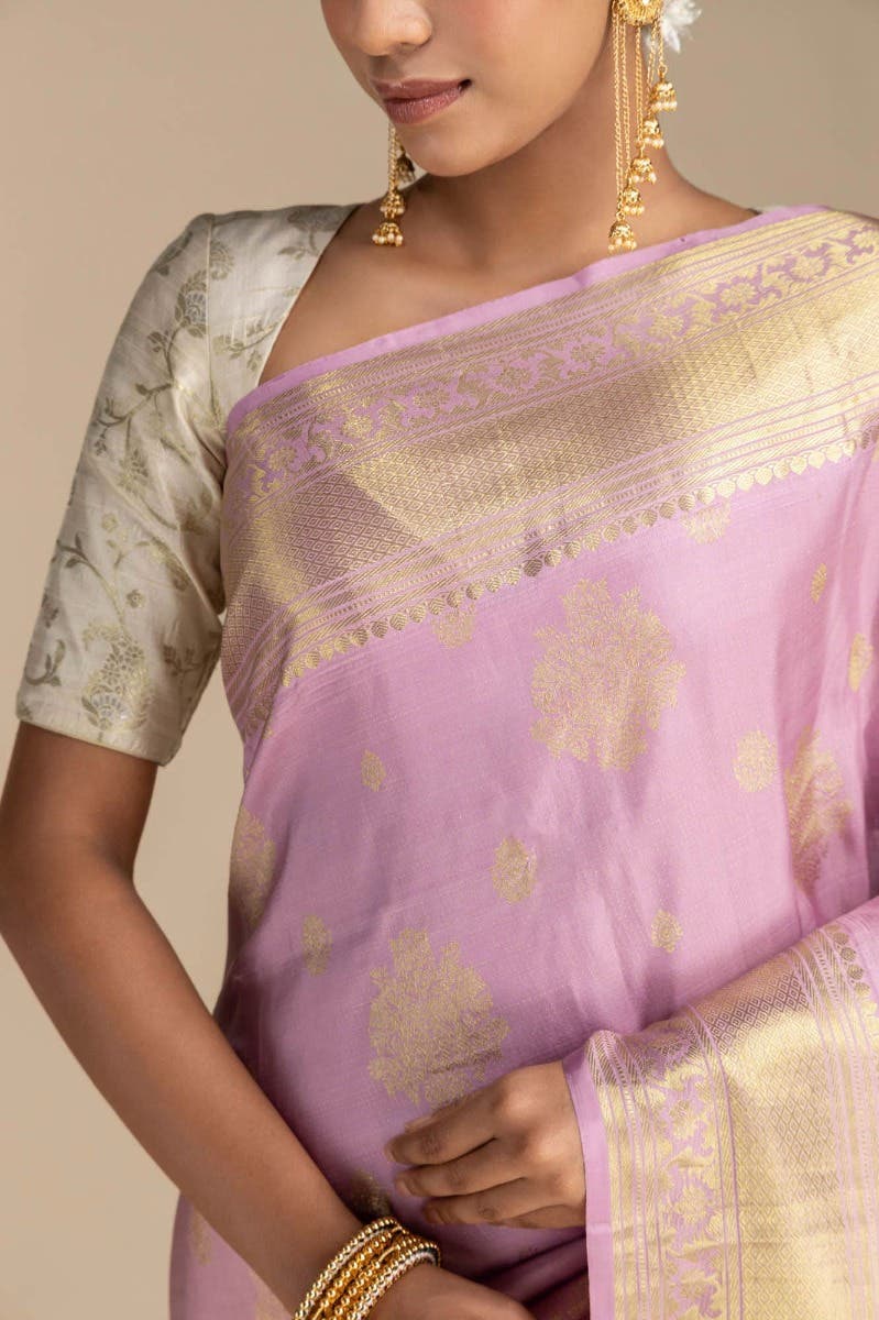 Kavini-Light Pink Kanchipuram Silk Saree