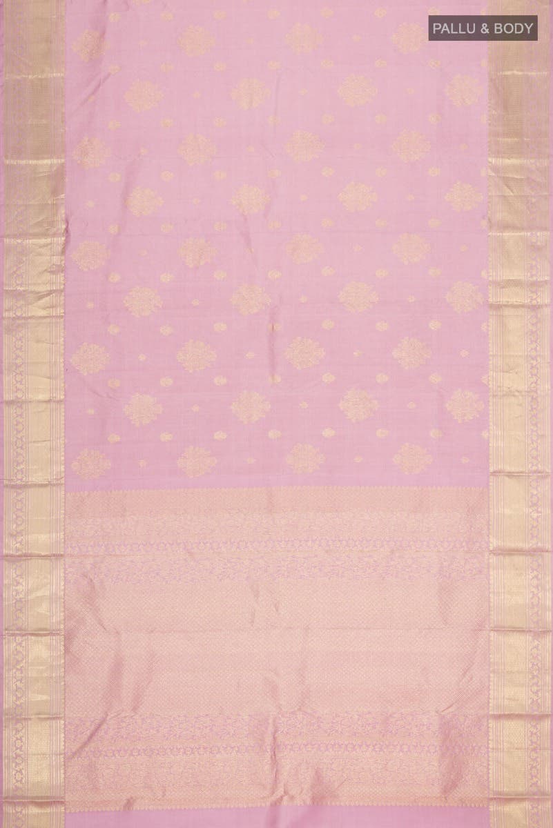 Kavini-Light Pink Kanchipuram Silk Saree