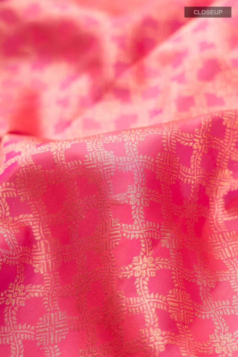 Rudrani-Pink with Orange Dual Tone Kanchipuram Silk Saree