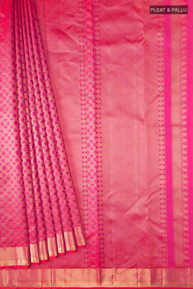 Rudrani-Pink with Orange Dual Tone Kanchipuram Silk Saree