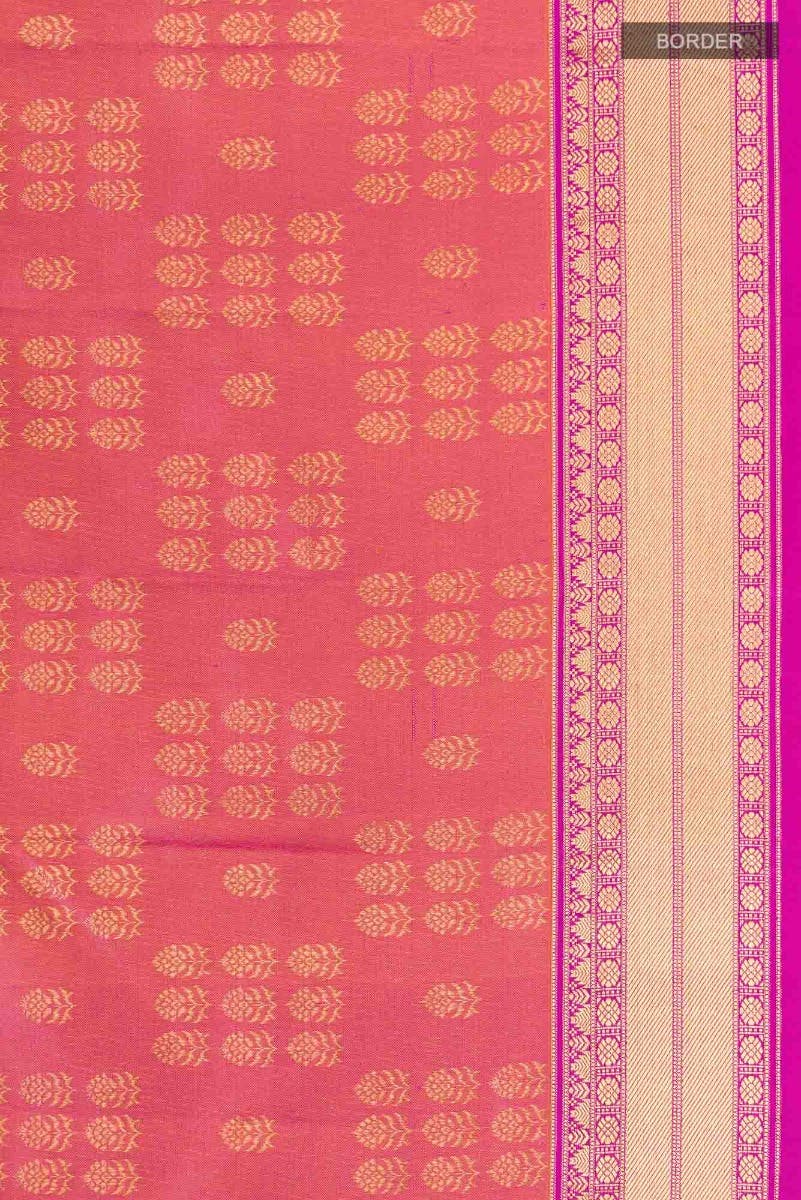Kanaka-Pink with Orange Dual Tone Kanchipuram Silk Saree