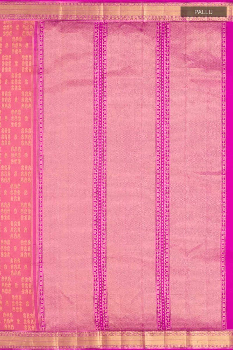 Kanaka-Pink with Orange Dual Tone Kanchipuram Silk Saree