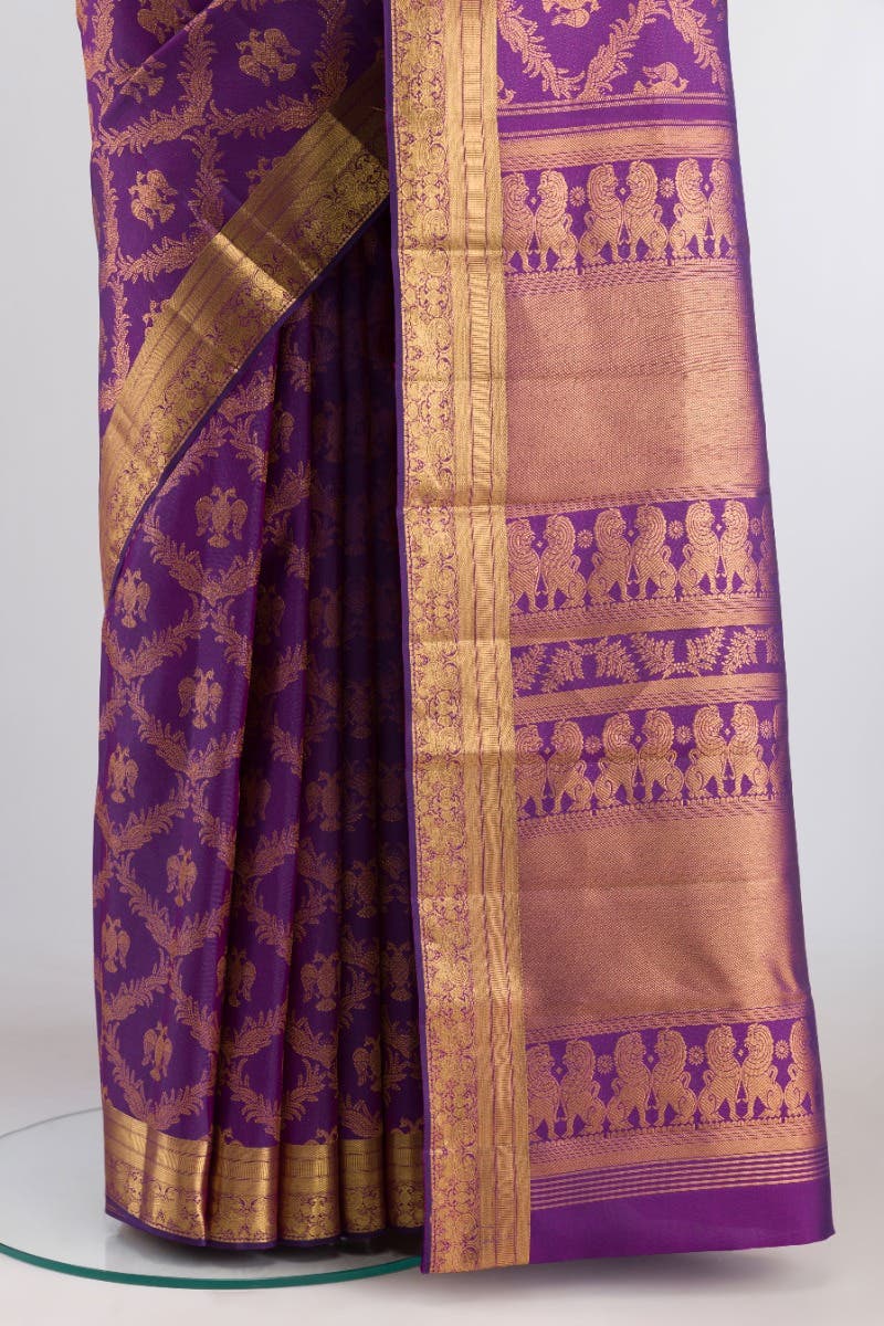 Veeravali-Purple Kanchipuram Silk Saree