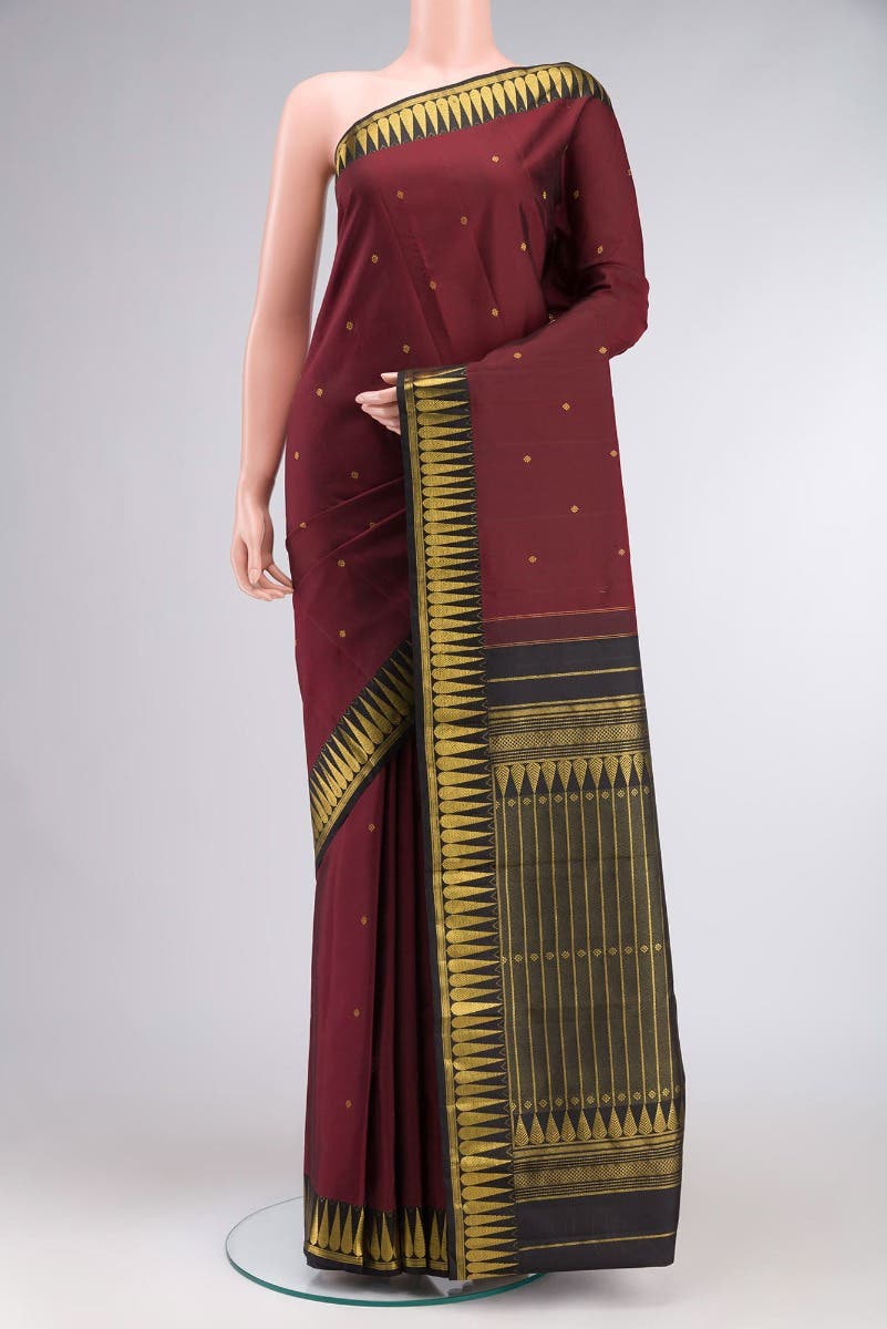 Amara-Maroon Kanchipuram Silk Saree
