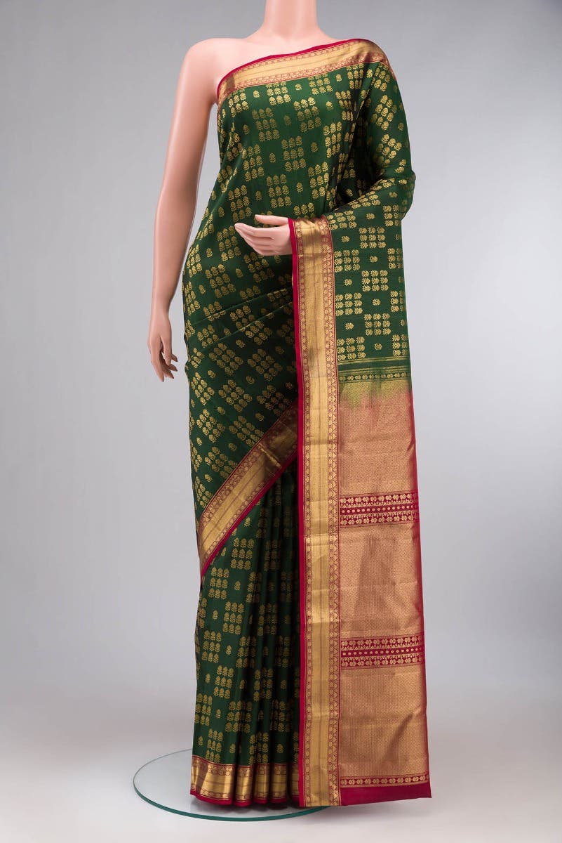 Kanaka-Green Kanchipuram Silk Saree