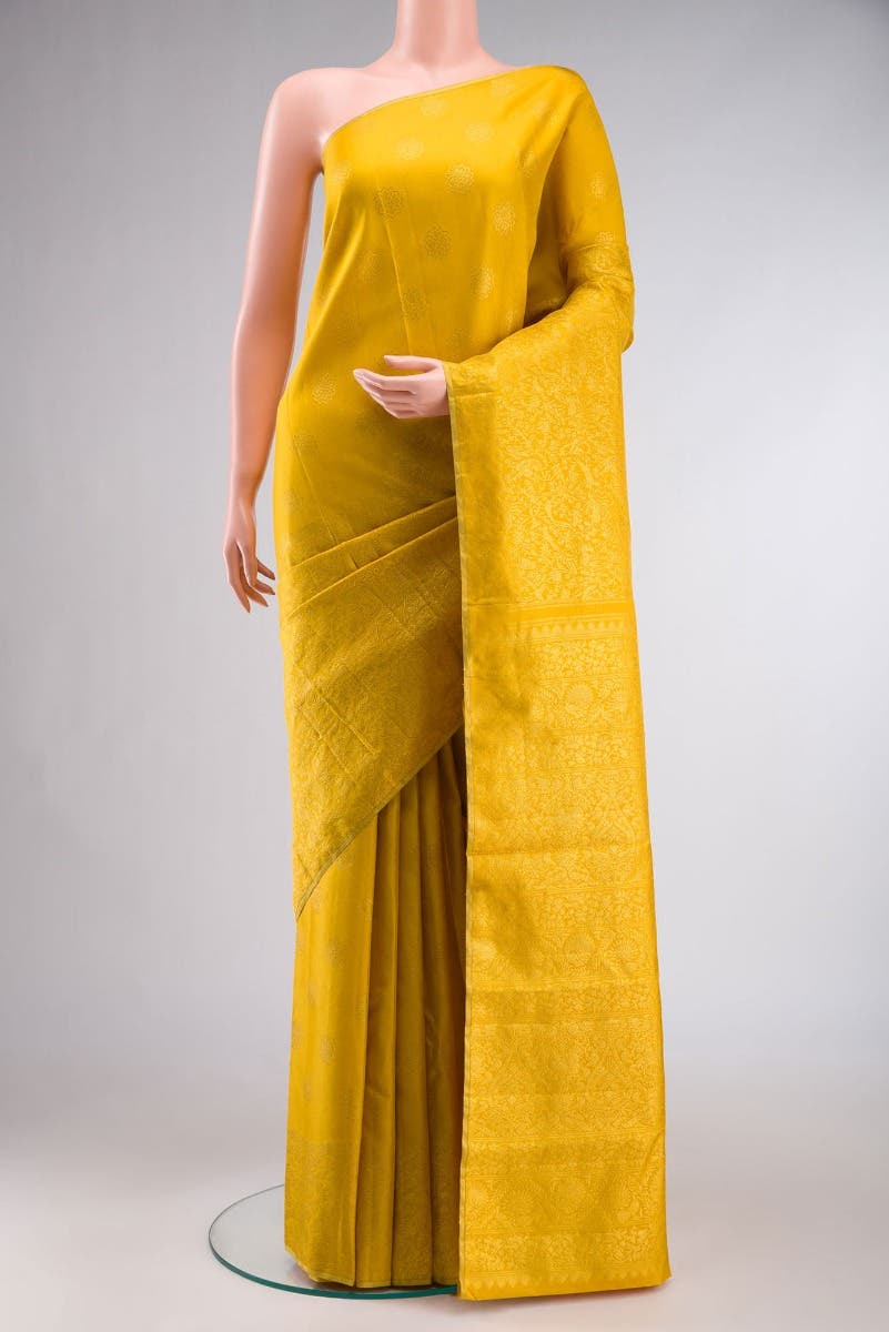 Vanashree-Mustard Yellow Kanchipuram Silk Saree
