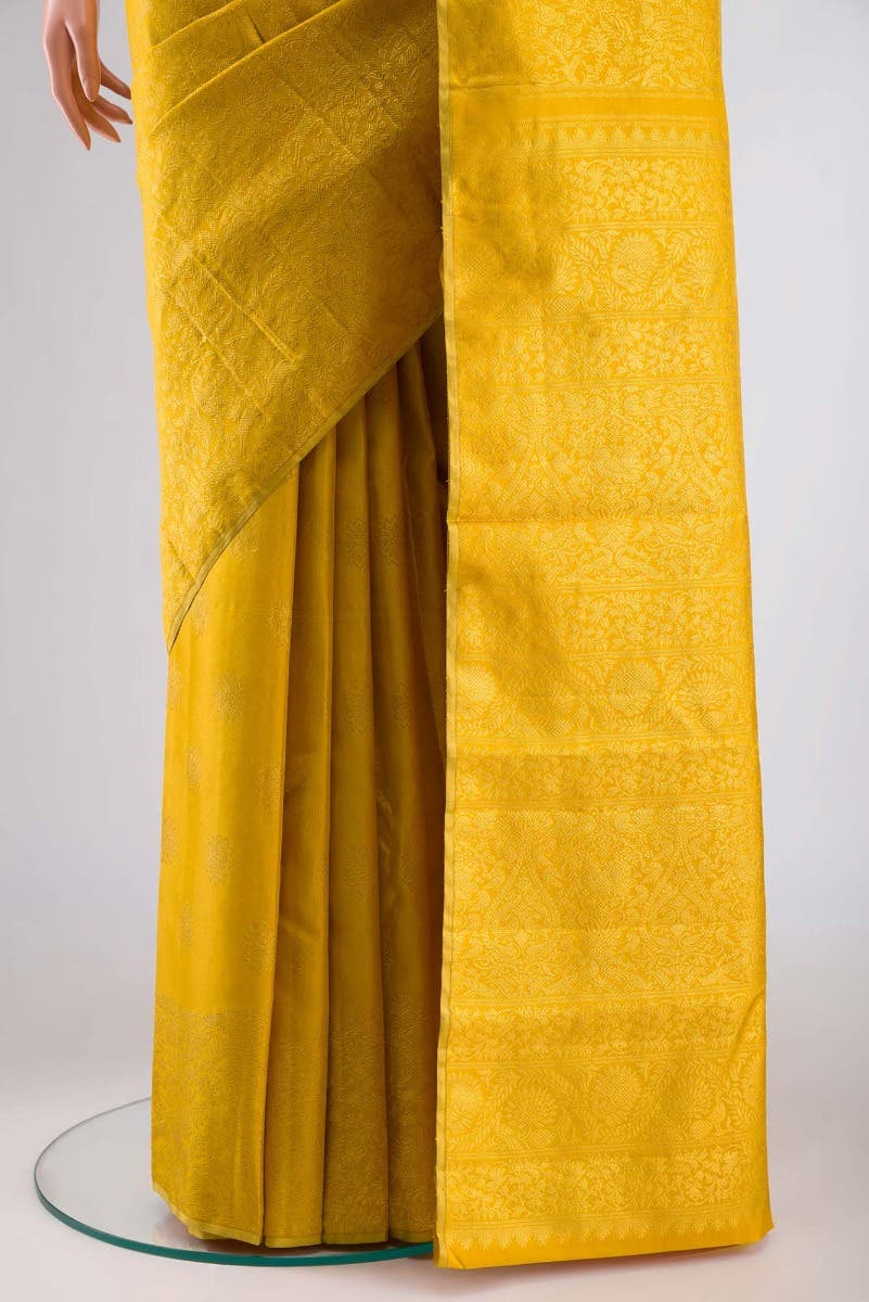 Vanashree-Mustard Yellow Kanchipuram Silk Saree