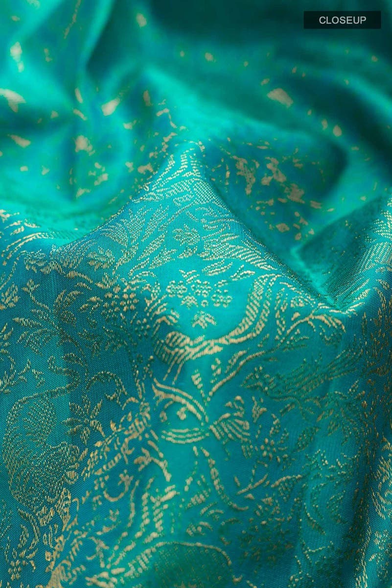 Vanashree-Turquoise Kanchipuram Silk Saree