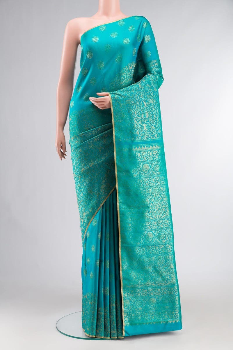 Vanashree-Turquoise Kanchipuram Silk Saree