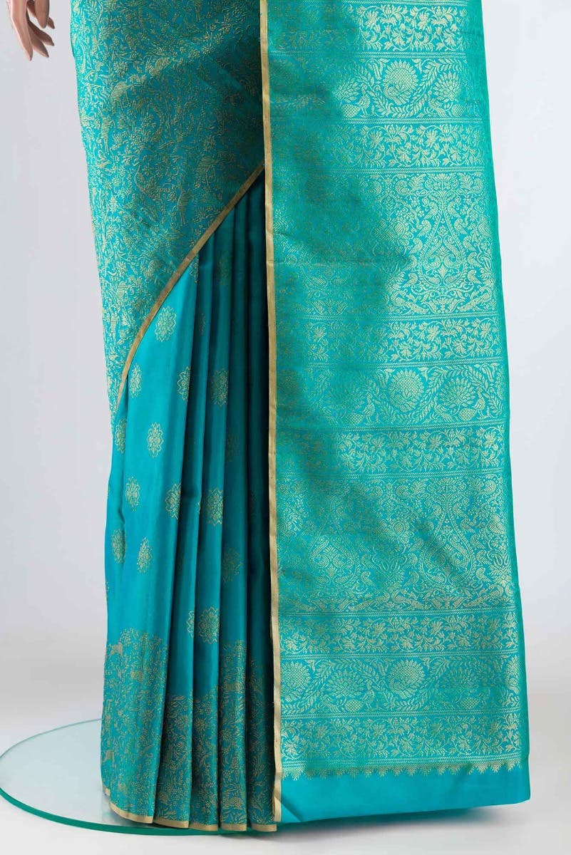 Vanashree-Turquoise Kanchipuram Silk Saree