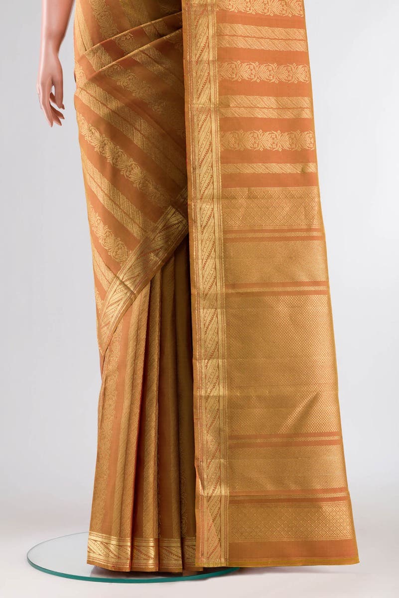 Mangalam-Orange Kanchipuram Silk Saree