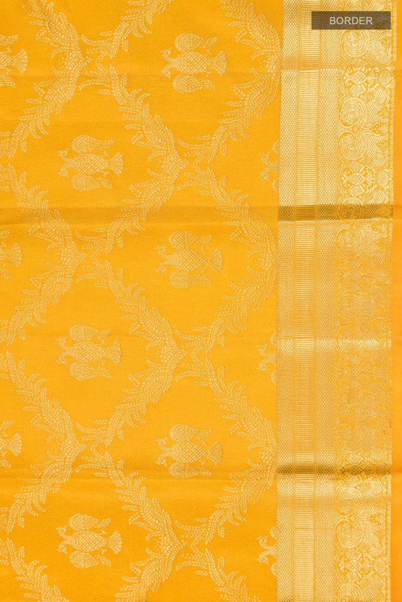 Veeravali-Yellow Kanchipuram Silk Saree