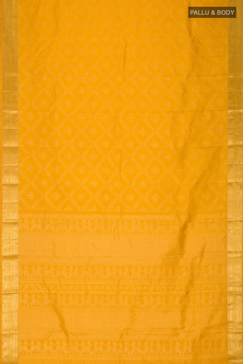 Veeravali-Yellow Kanchipuram Silk Saree
