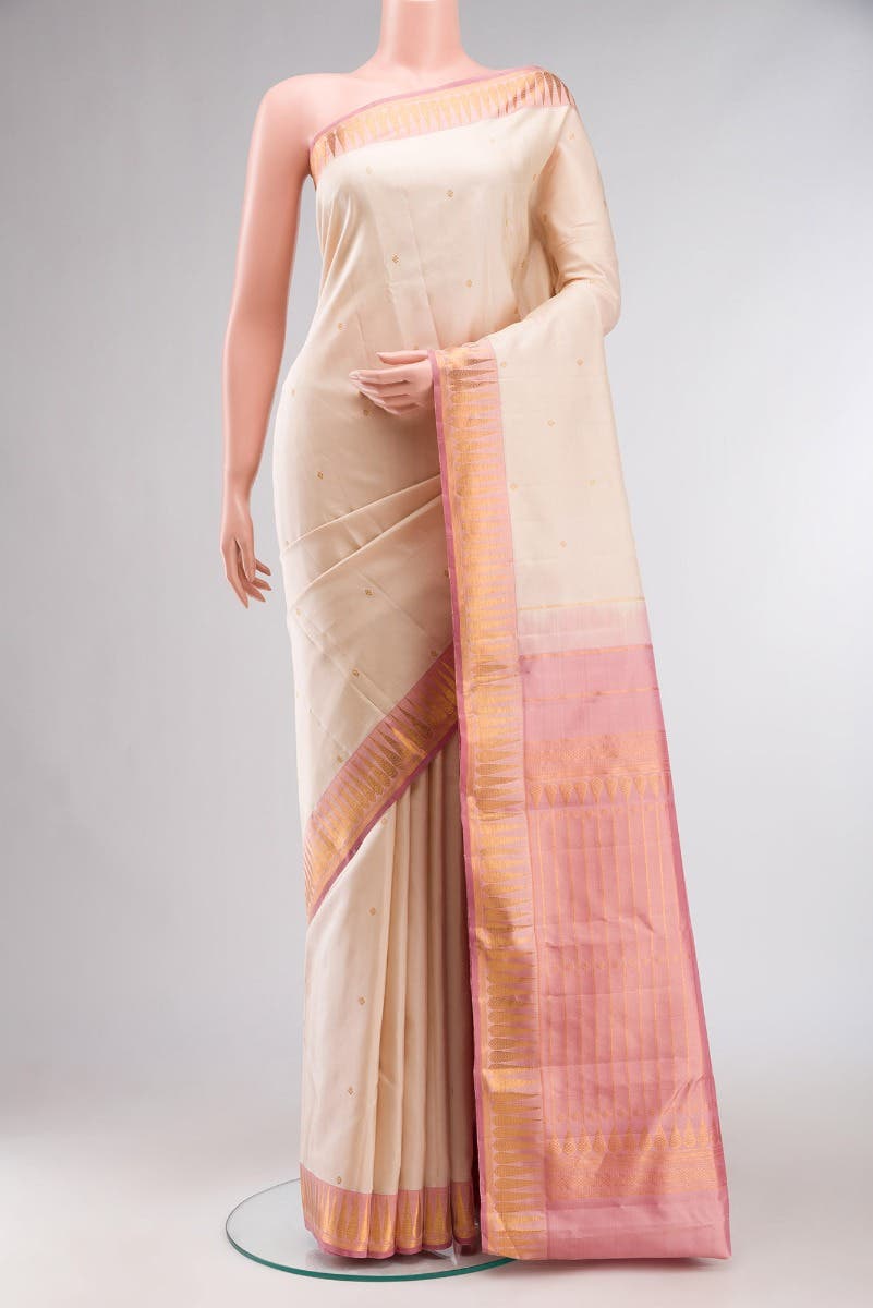 Amara-Cream Kanchipuram Silk Saree