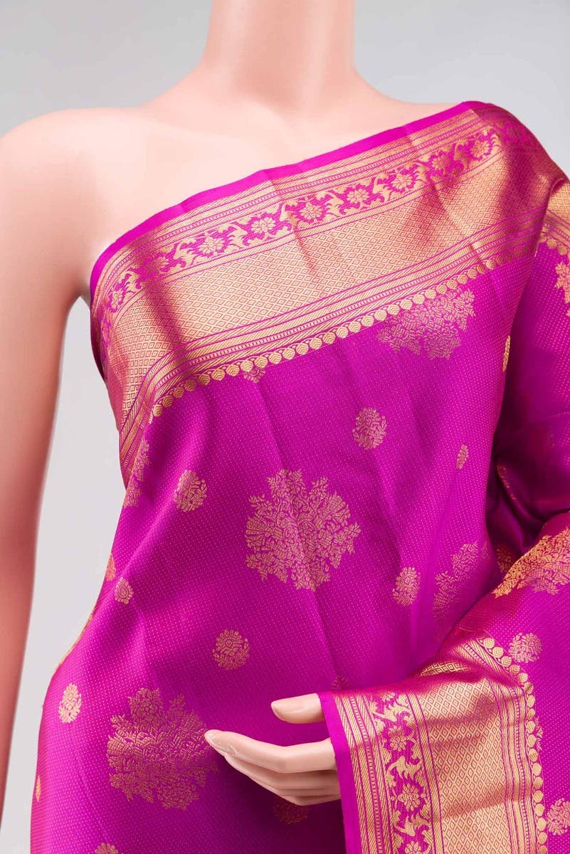 Kavini-Dark Pink Kanchipuram Silk Saree